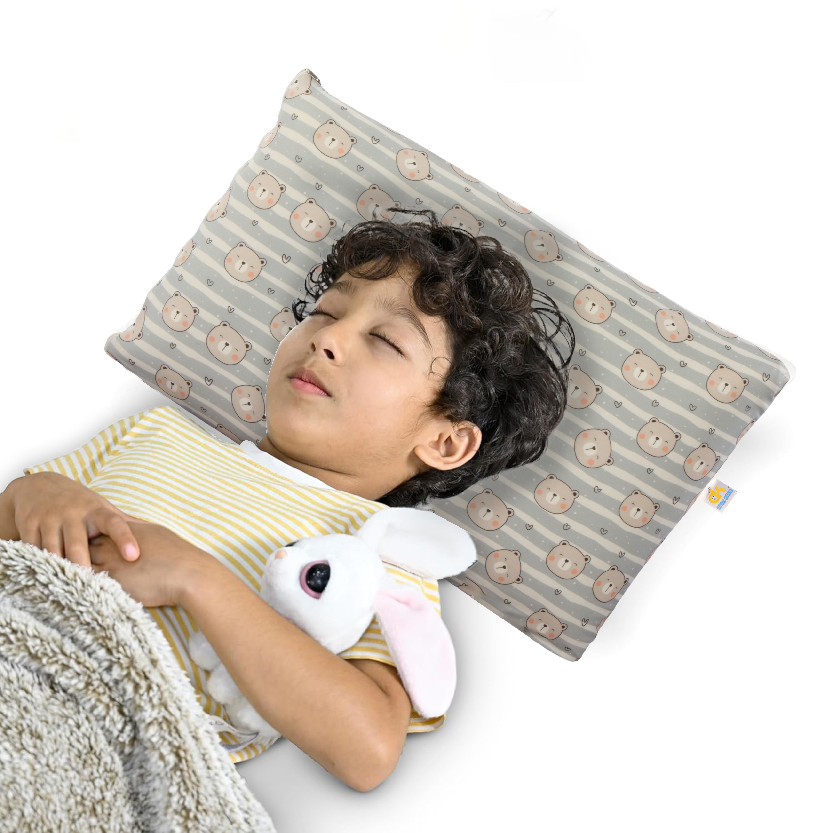 Orka Kids Kids Eco Rectangular Neck Support Pillow for Sleeping & Shoulder Pain Memory Foam Toons & Characters Orthopaedic Pillow Pack of 1  (Little Bunny) view 5