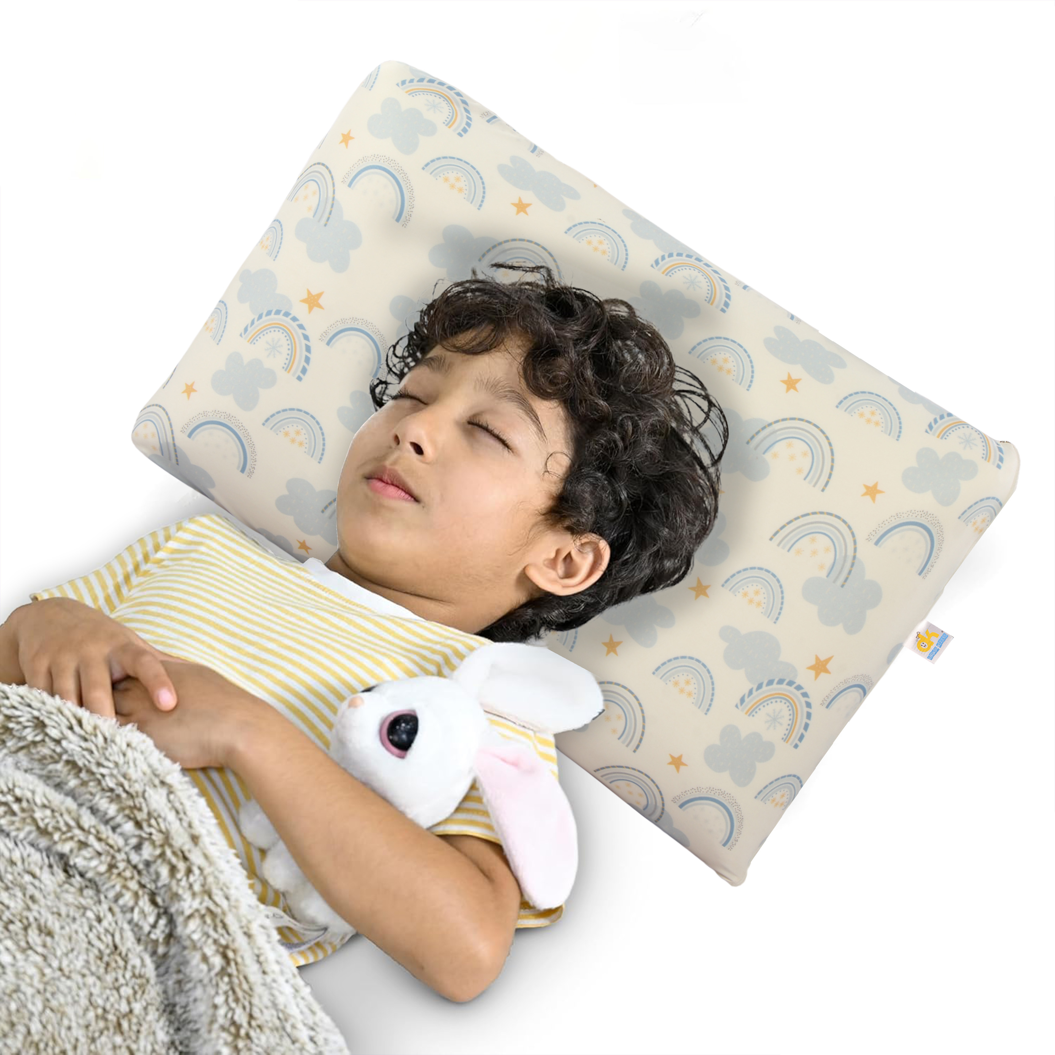 Orka Kids Kids Eco Rectangular Neck Support Pillow for Sleeping & Shoulder Pain Memory Foam Toons & Characters Orthopaedic Pillow Pack of 1  (Sunshine&Rainbow) view 5