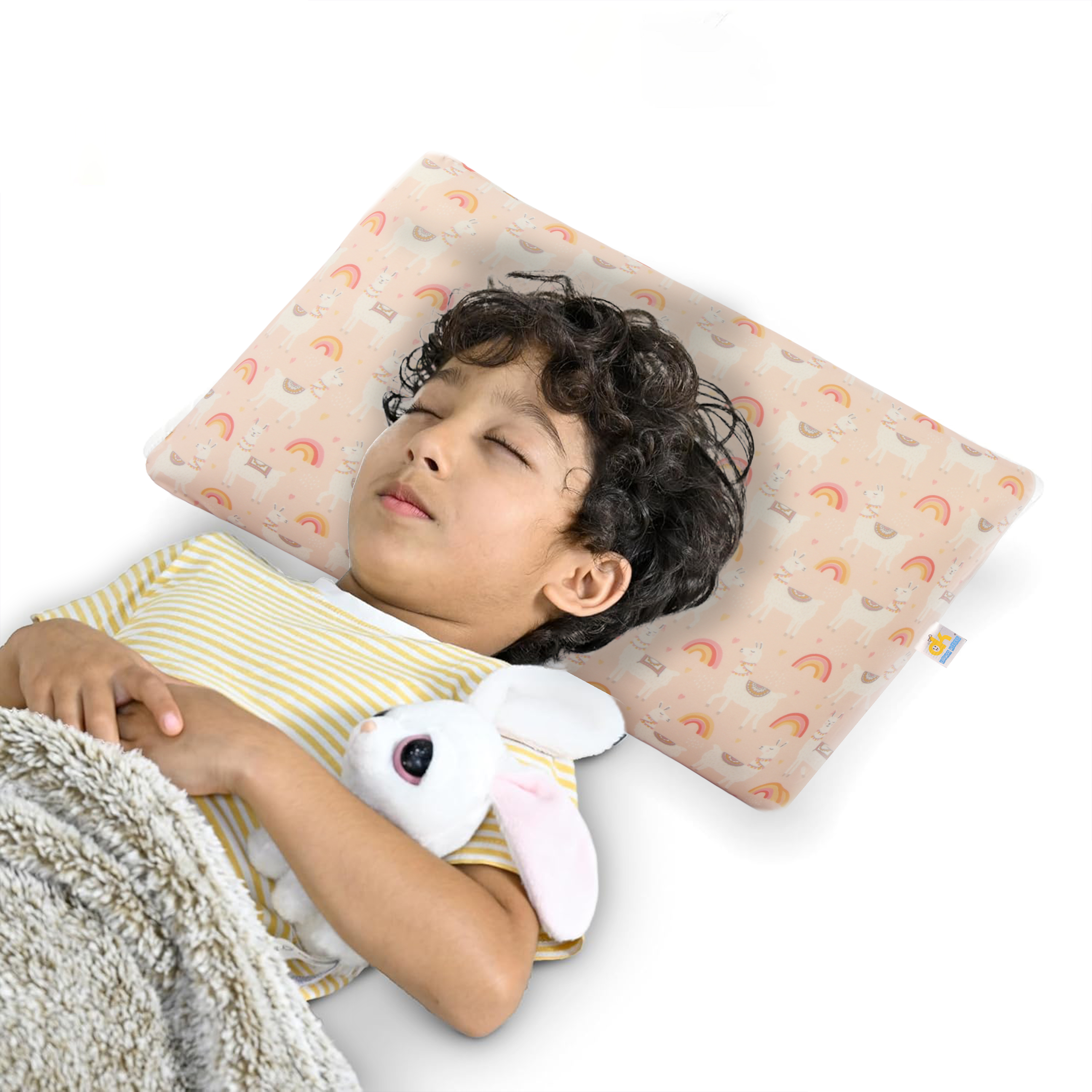 Orka Kids Kids Eco Rectangular Neck Support Pillow for Sleeping & Shoulder Pain Memory Foam Toons & Characters Orthopaedic Pillow Pack of 1  (Rainbows Crib) view 5