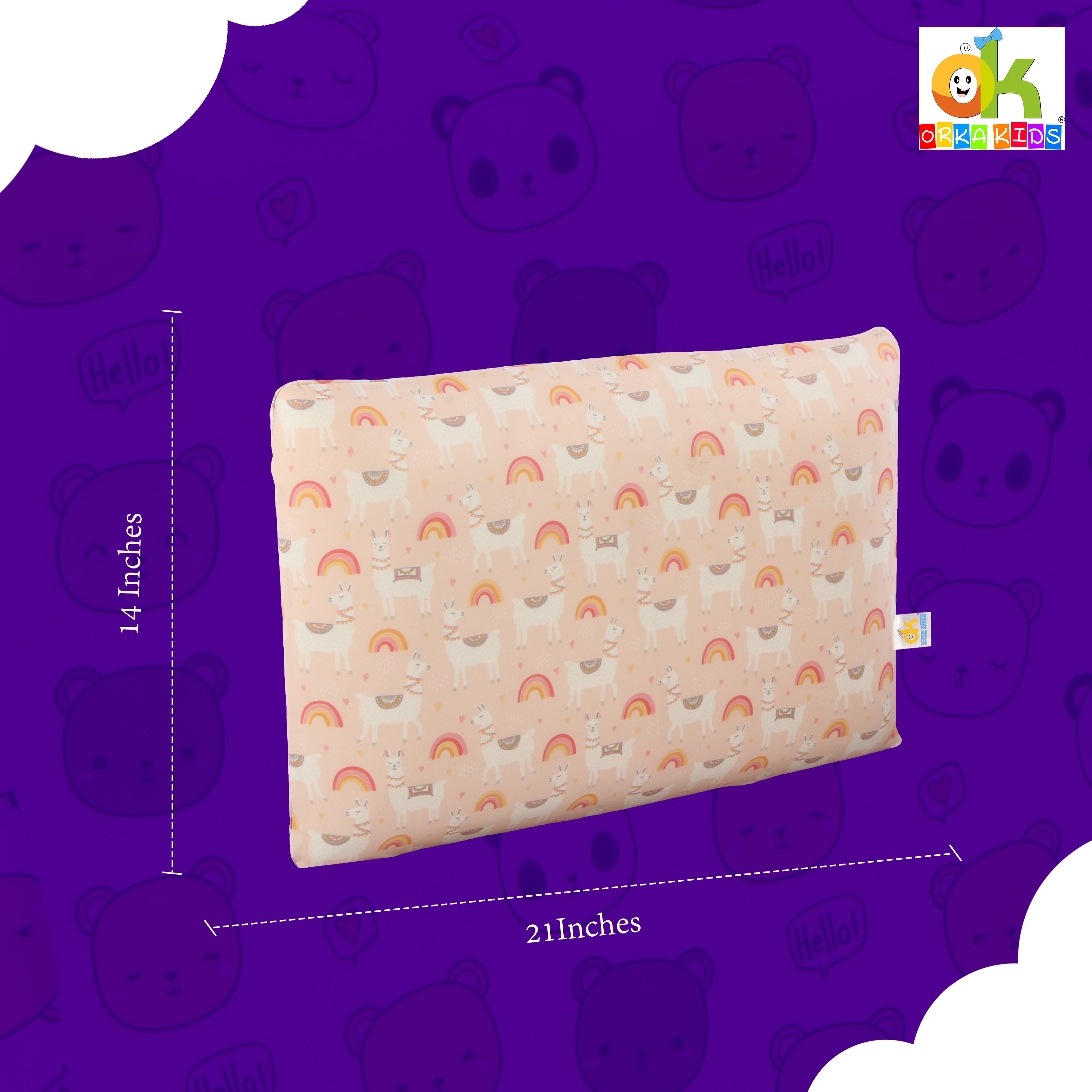 Orka Kids Kids Eco Rectangular Neck Support Pillow for Sleeping & Shoulder Pain Memory Foam Toons & Characters Orthopaedic Pillow Pack of 1  (Rainbows Crib) view 6
