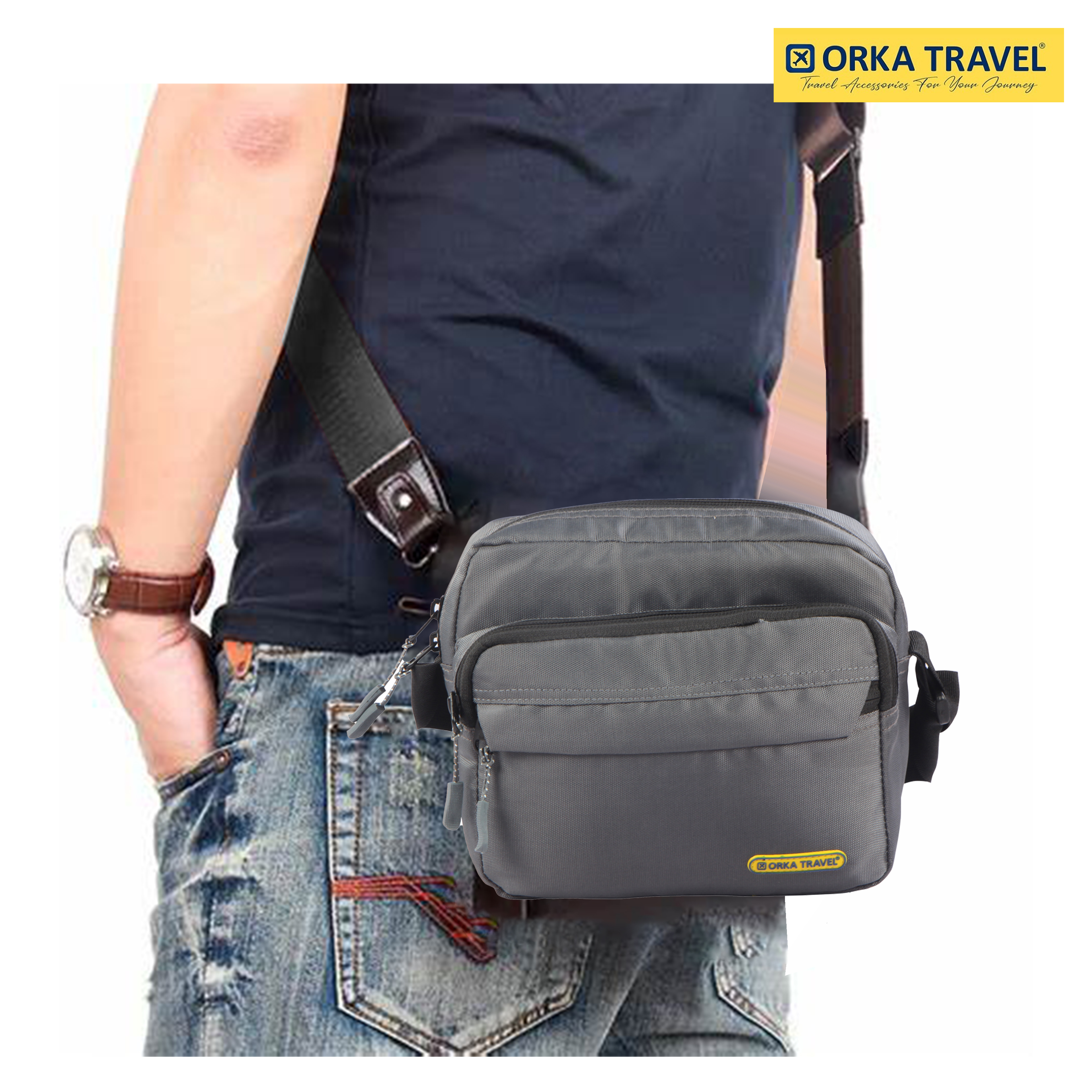 Mini Crossbody Bag, Small Shoulder Bag, Messenger Bag for Cell Phone,Travel,Office,Business, Grey view 6