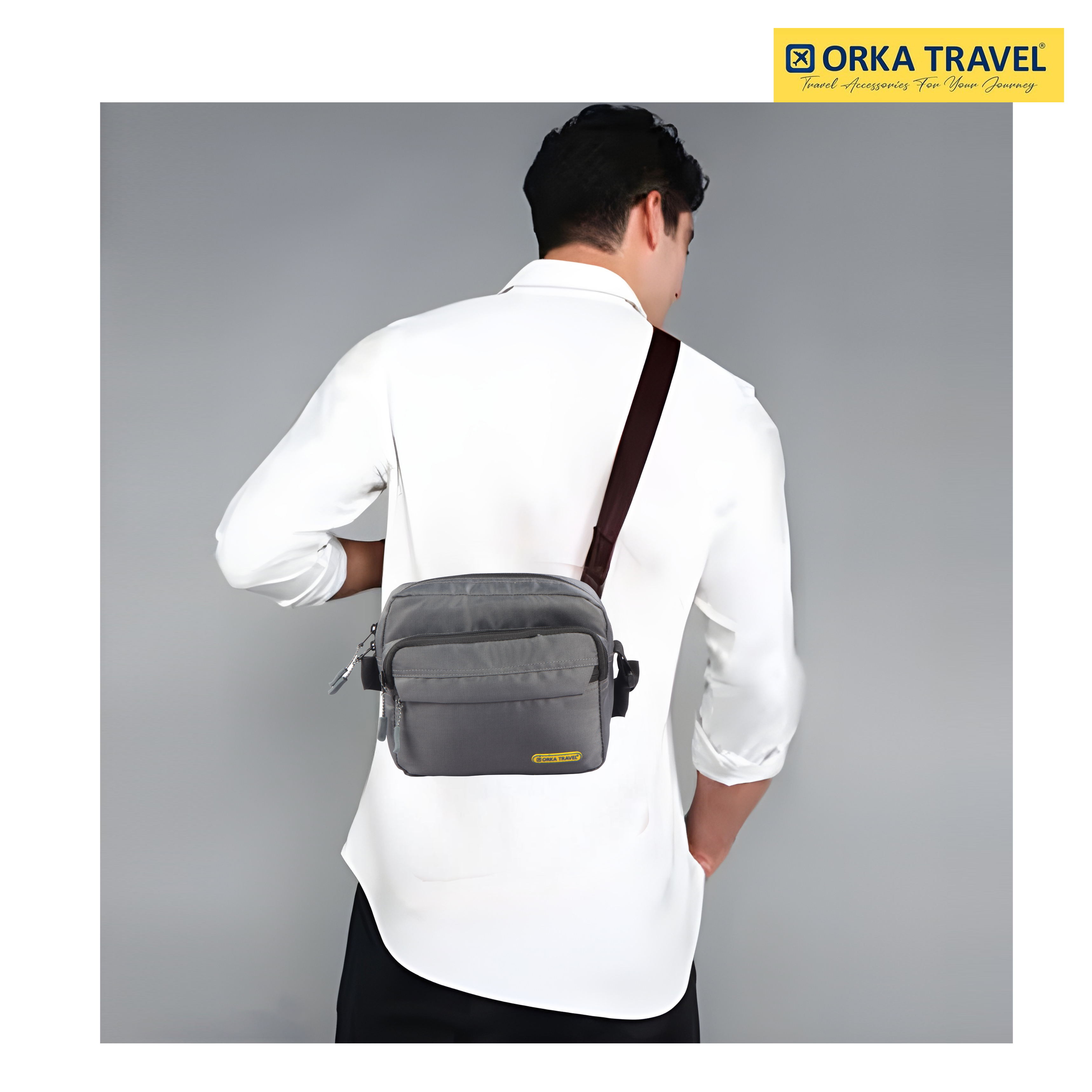Mini Crossbody Bag, Small Shoulder Bag, Messenger Bag for Cell Phone,Travel,Office,Business, Grey view 8
