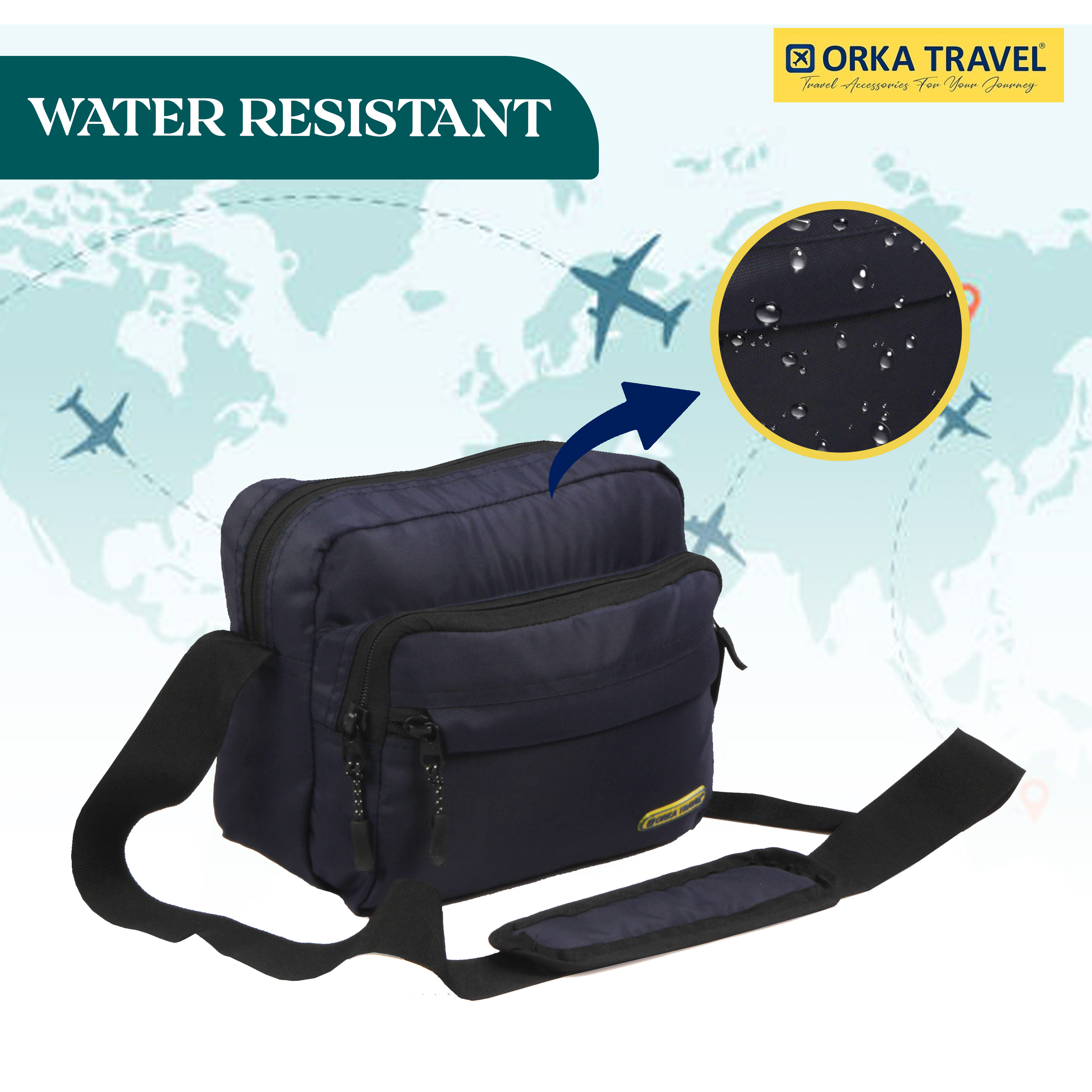 Mini Crossbody Bag, Small Shoulder Bag, Messenger Bag for Cell Phone,Travel,Office,Business, Blue view 3