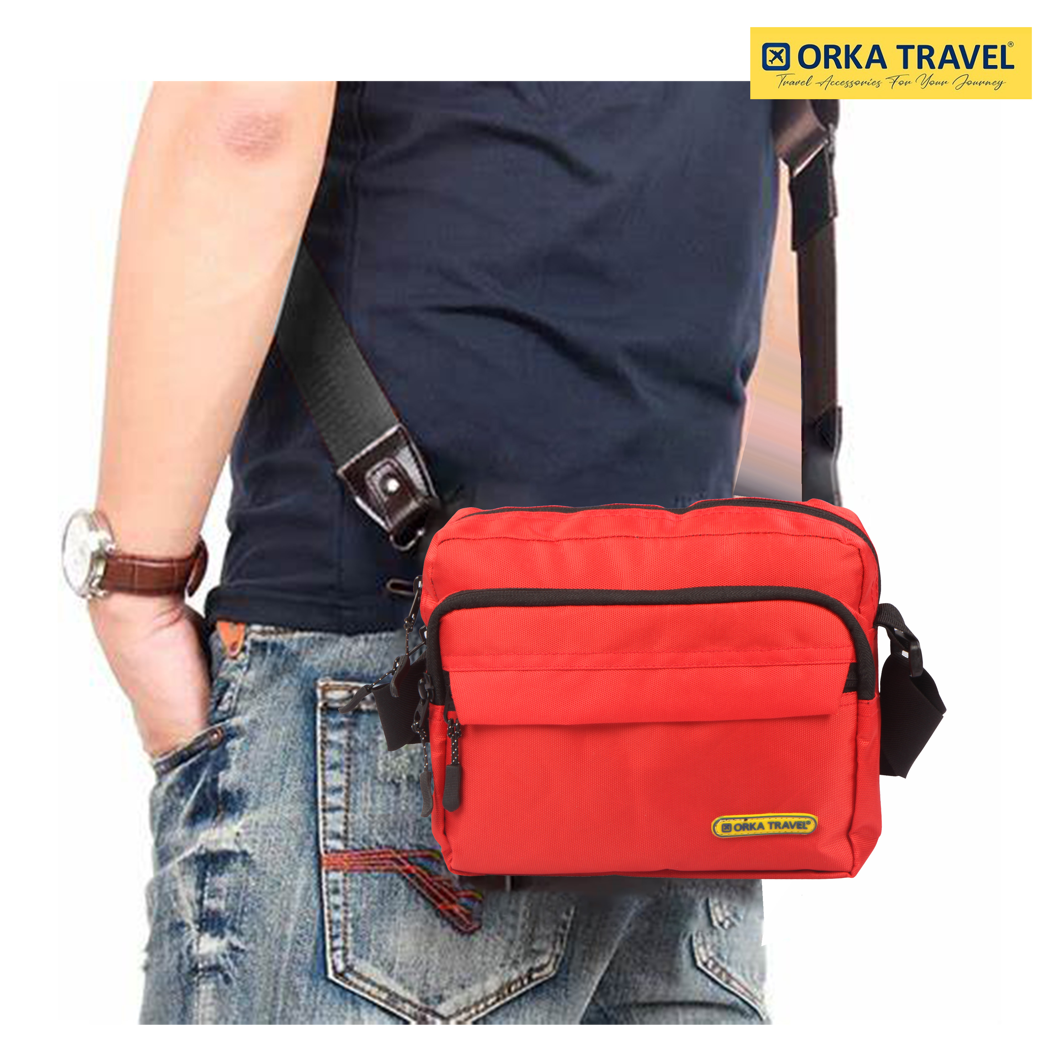 Mini Crossbody Bag, Small Shoulder Bag, Messenger Bag for Cell Phone,Travel,Office,Business, Red view 3