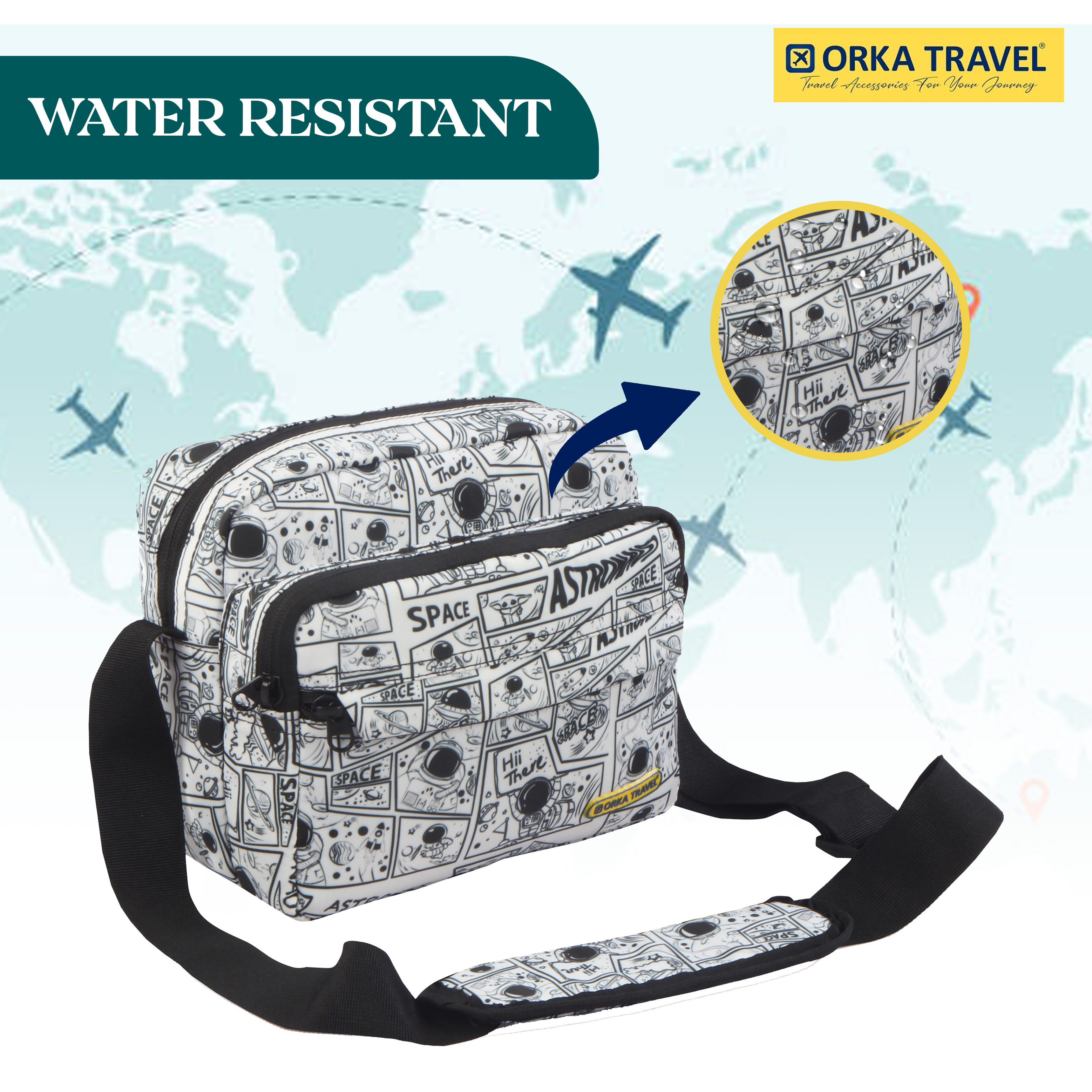 Mini Crossbody Bag, Small Shoulder Bag, Messenger Bag for Cell Phone,Travel,Office,Business, Astronaut view 2