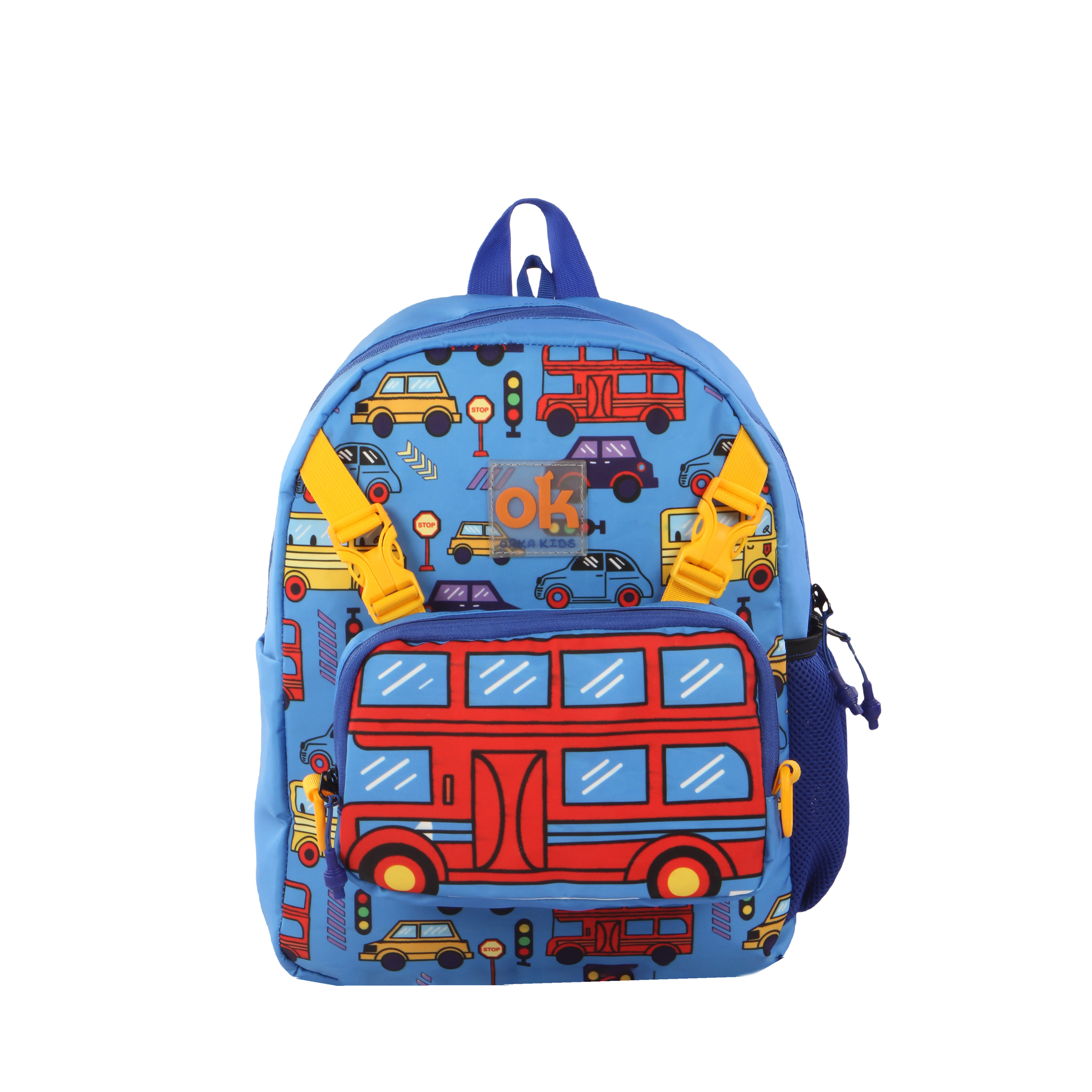 Orka Kids Tiny Tots Toddler Backpack Boys 15 Inch Kids Preschool Kindergarten School Backpac k Book Bag for Daycare Nursery Travel with Chest Strap, Fits 2 to 12 years old, (Jeep Blue) view 2