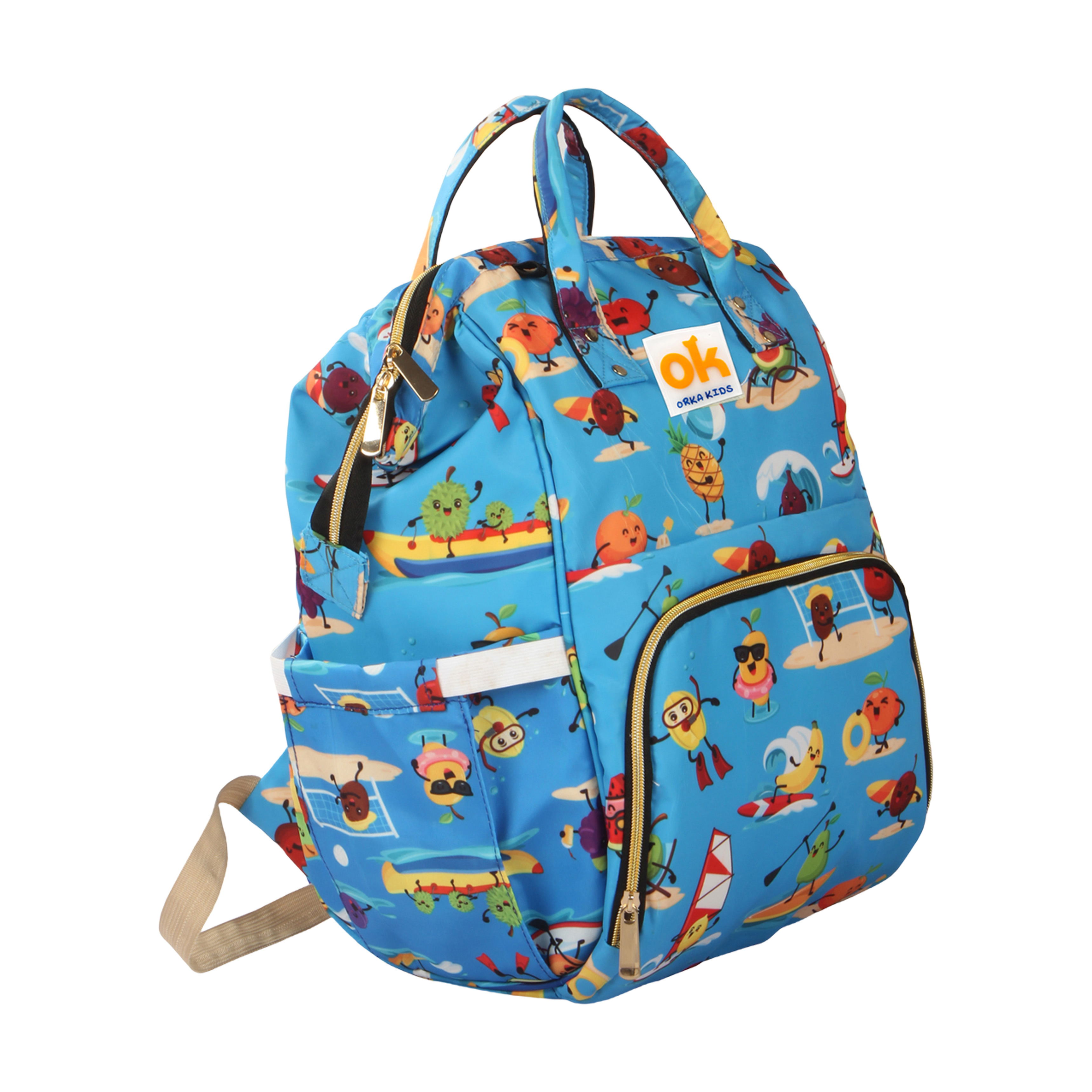 Orka Kids Moms Back Pack Waterproof Mother Bag for Babies, Diaper Bag for Baby, Maternity Travel Backpack Spacious Cushioned Shoulder Strap Many Compartment Multi Utility Large (Vector Cartoons)
