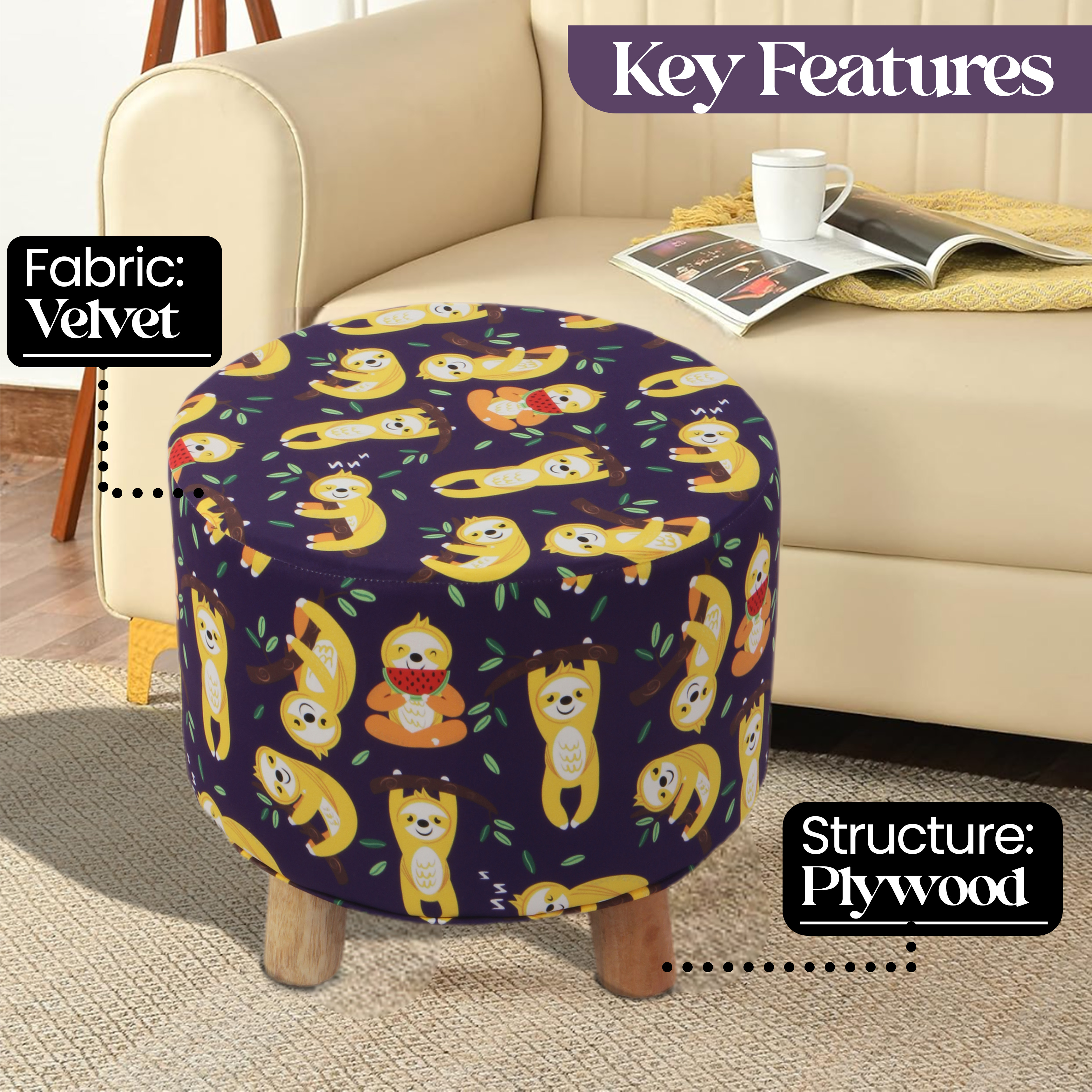 Primrose Emily Ottoman (Sloths, Pack of 1) view 4