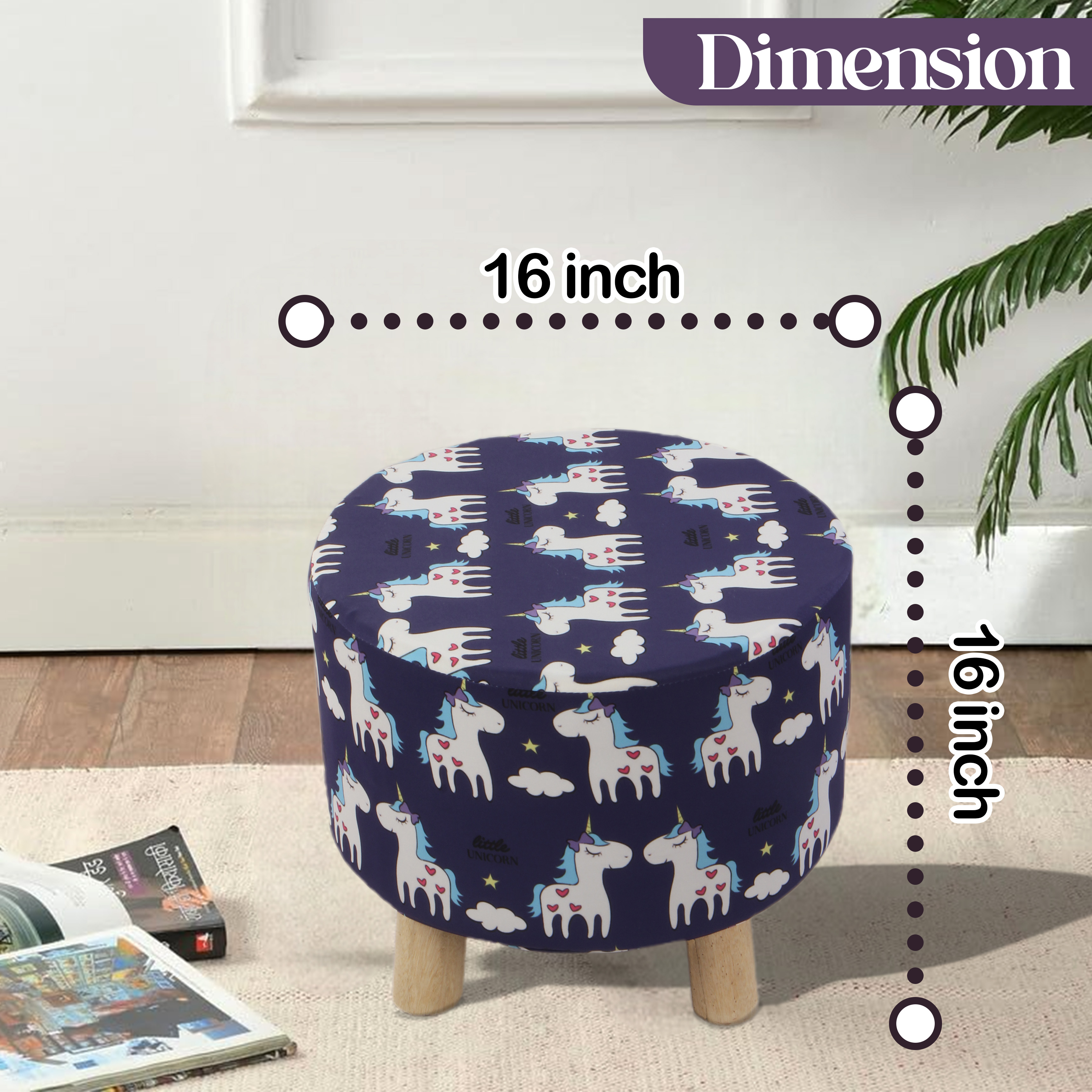 Primrose Emily Ottoman (Unicorn Rainbow, Pack of 1) view 2