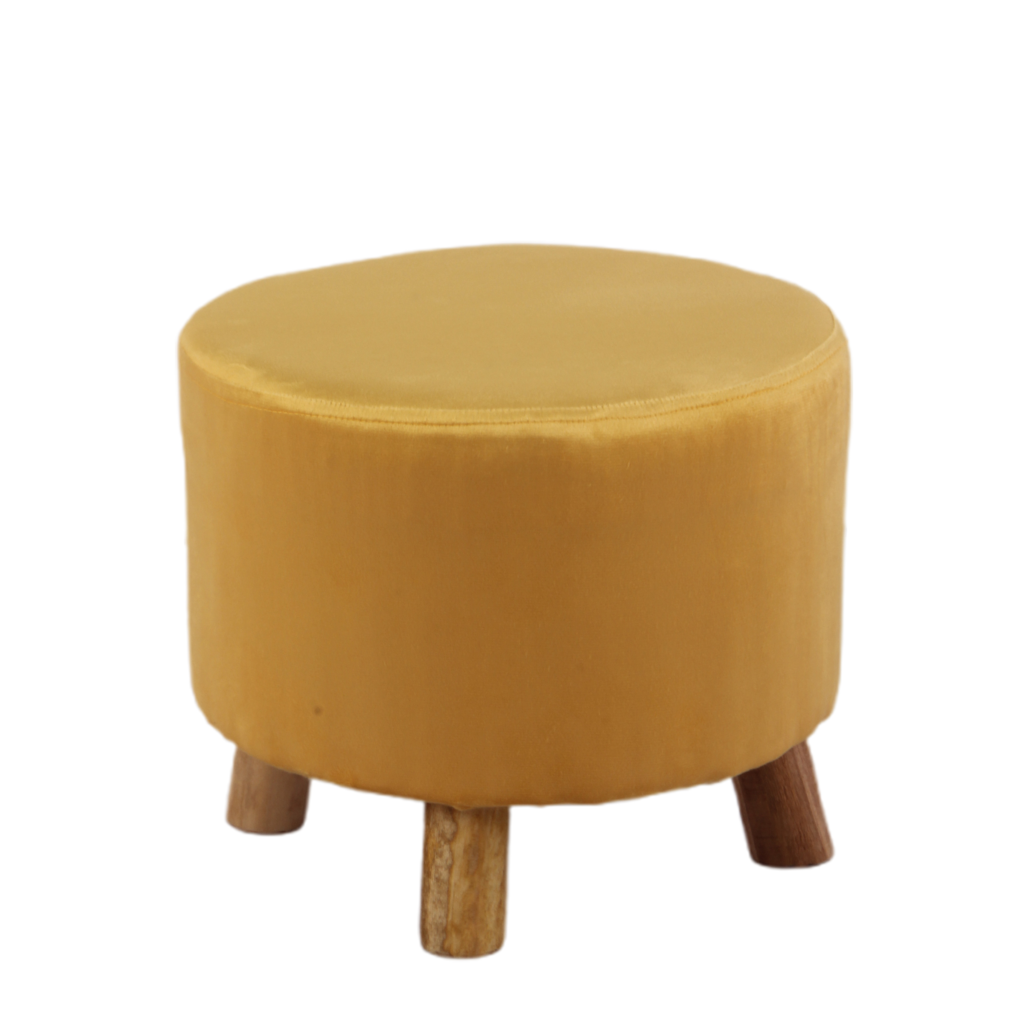 Primrose Velvet Fabric Emily Ottoman - Yellow