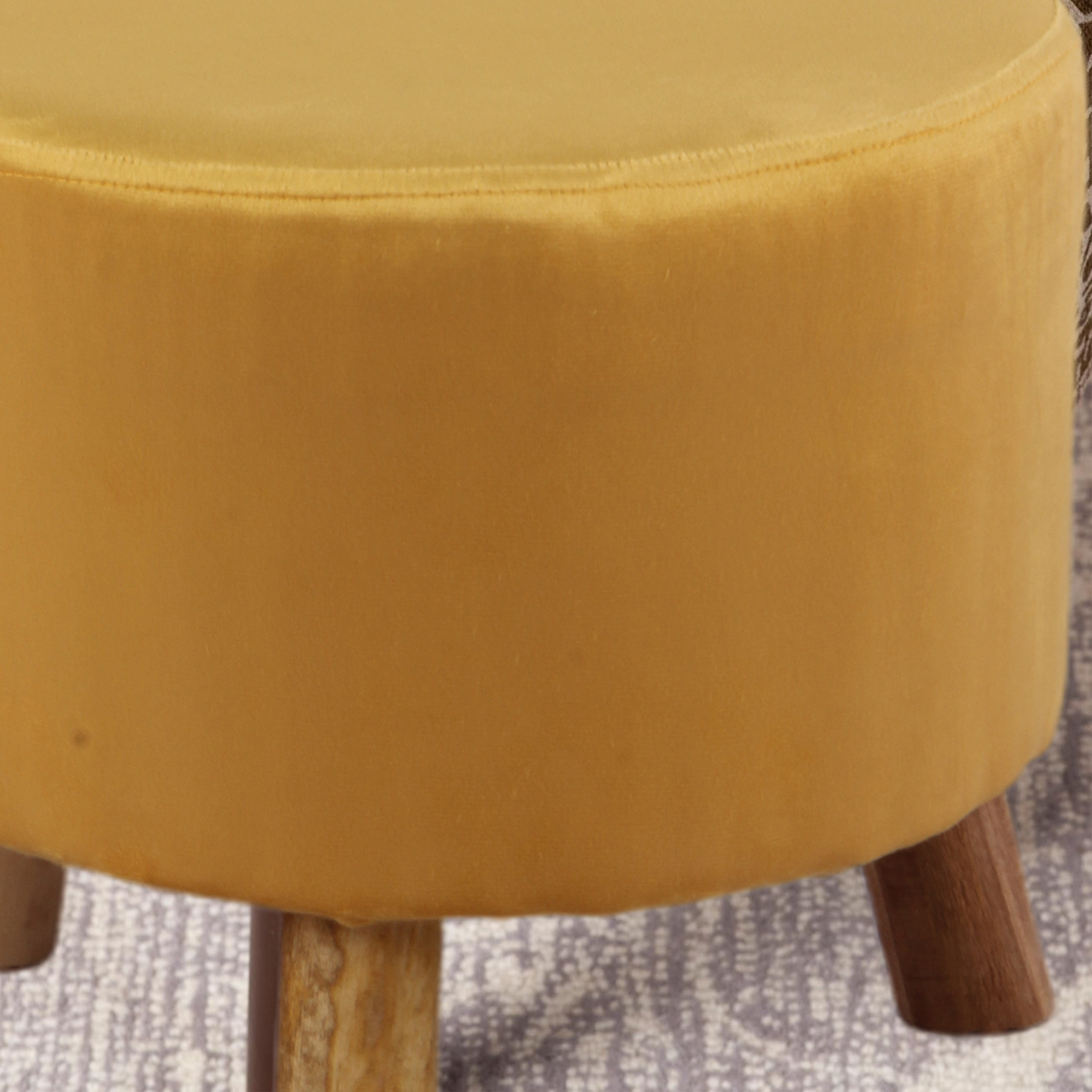 Primrose Velvet Fabric Emily Ottoman - Yellow view 6
