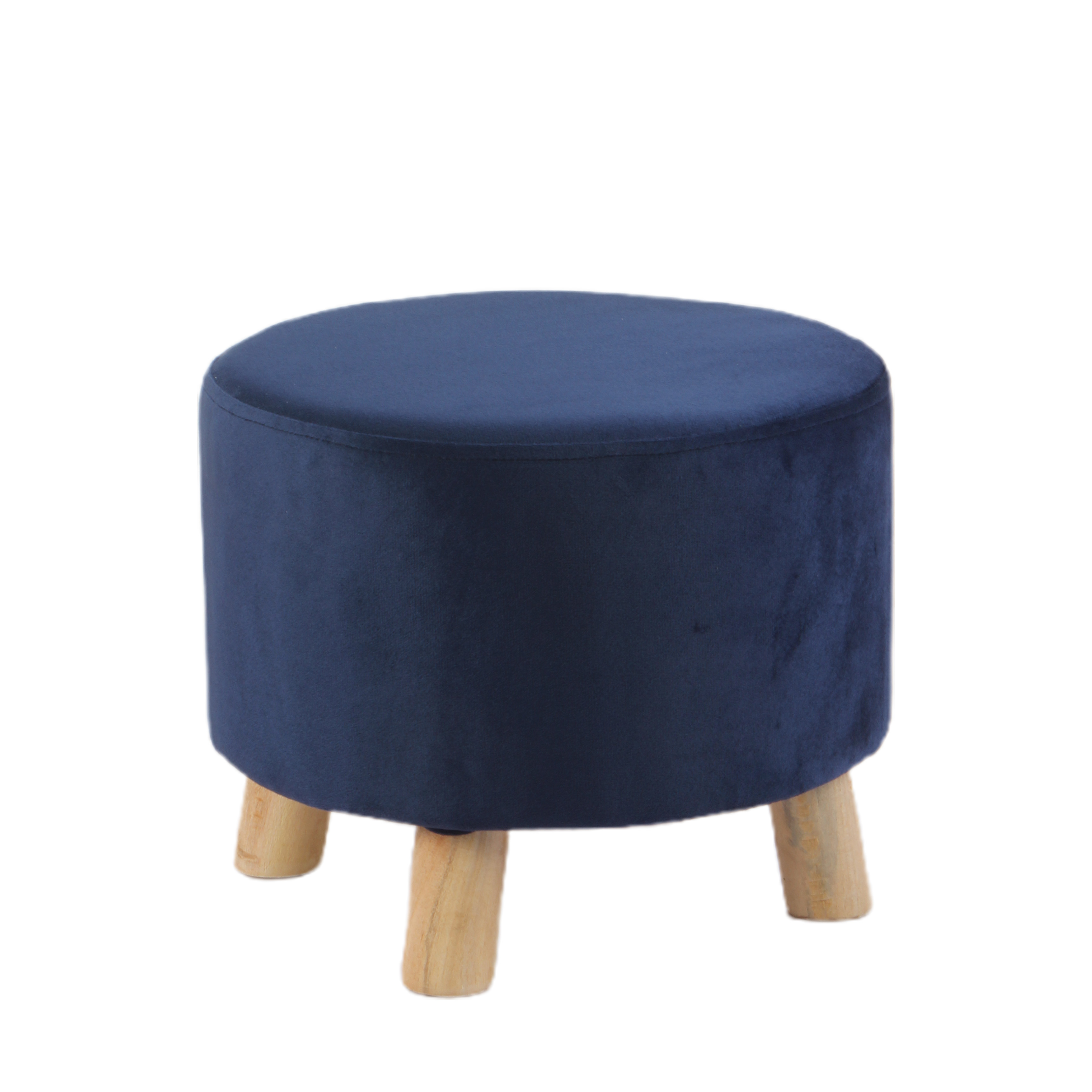 Primrose Velvet Fabric Emily Ottoman - Blue