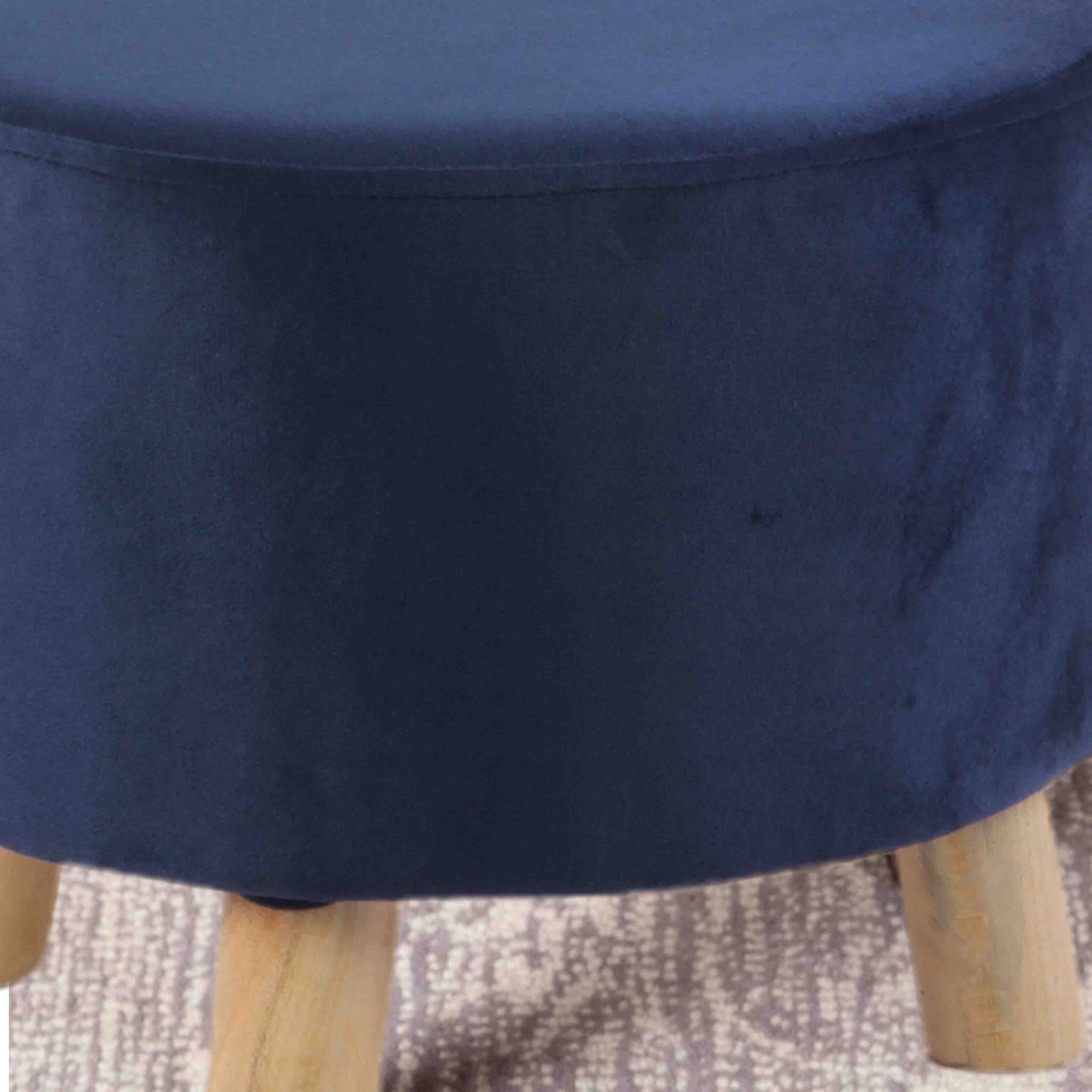 Primrose Velvet Fabric Emily Ottoman - Blue view 6