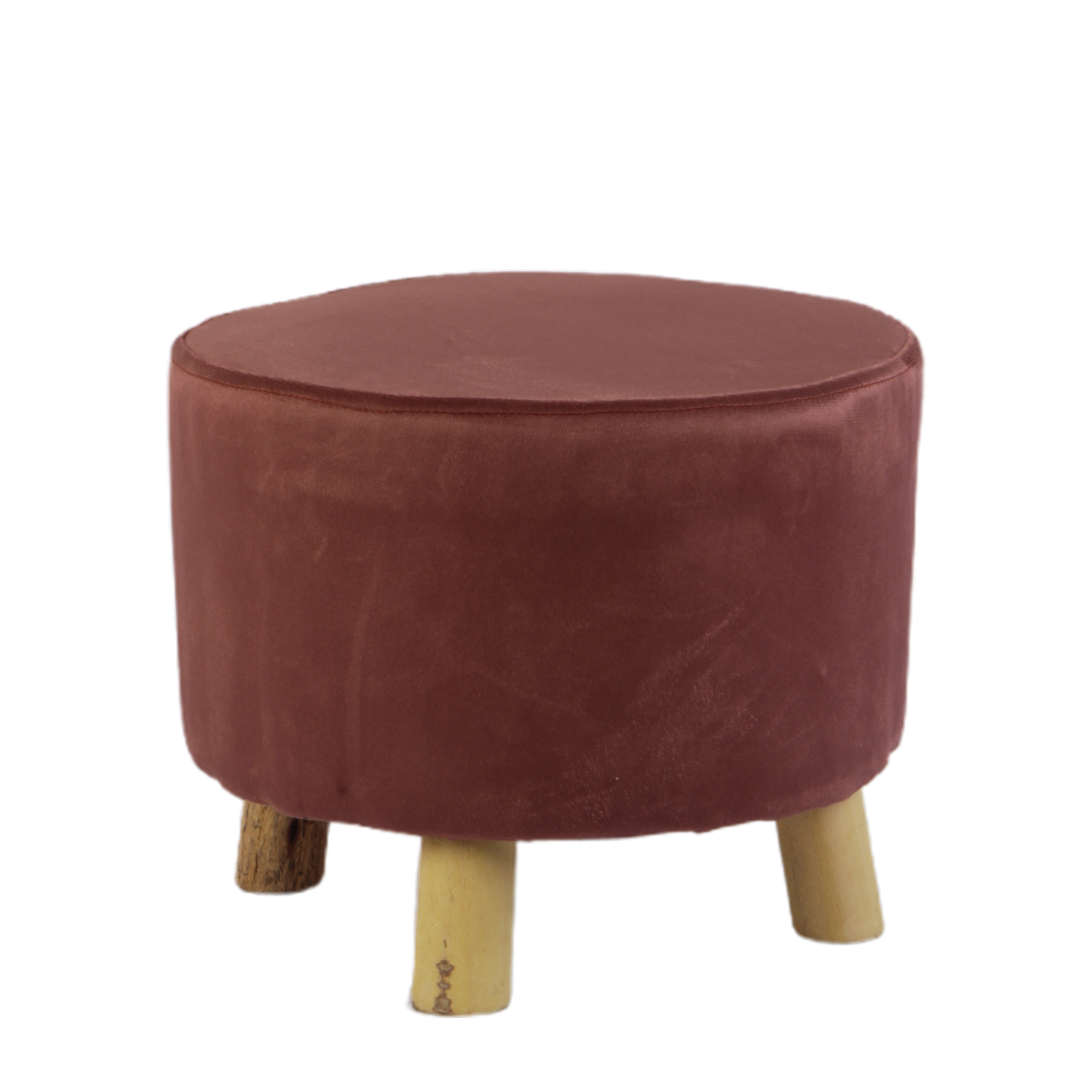 Primrose Velvet Fabric Emily Ottoman - Brown