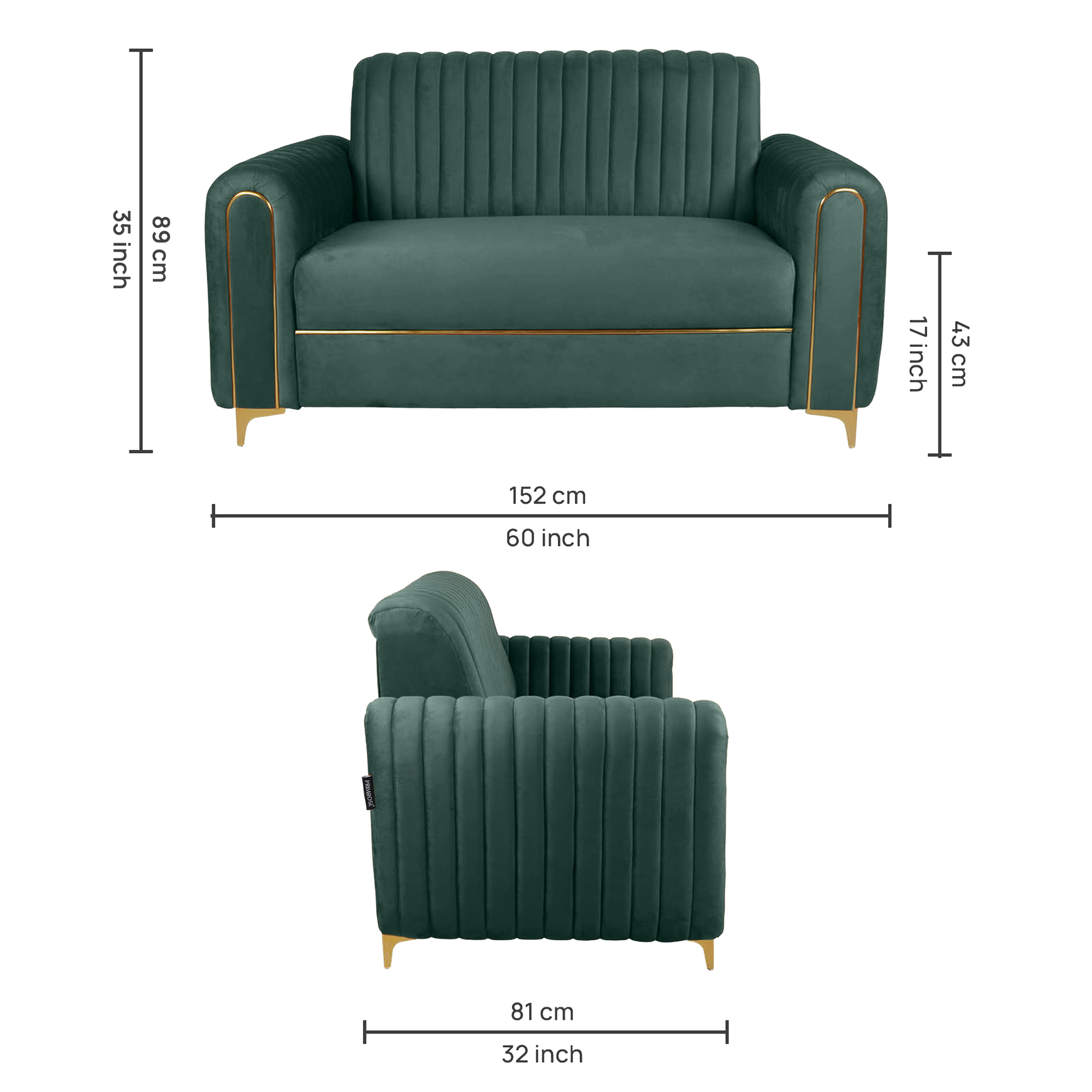 Primrose Austin 2 Seater Sofa - Green view 4