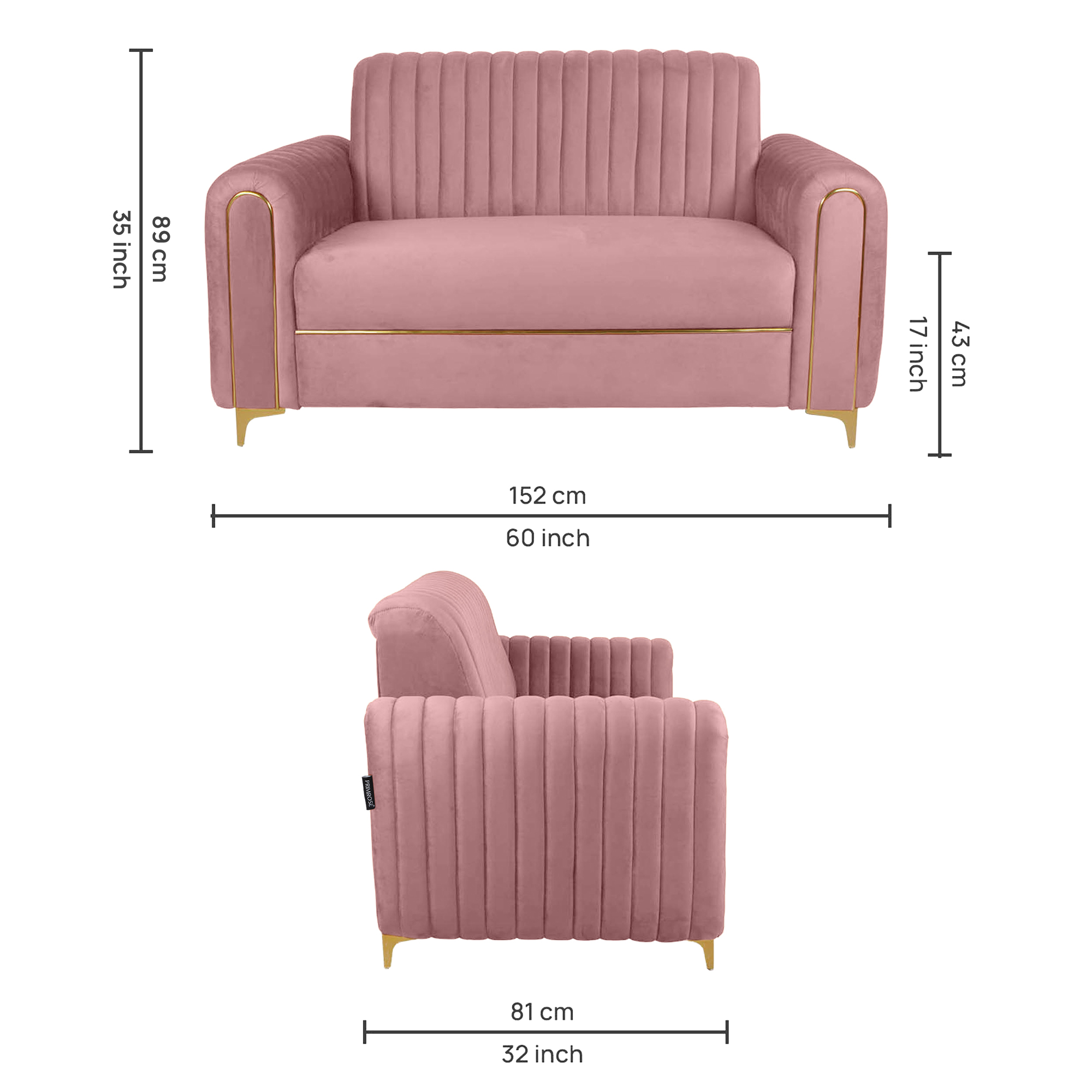 Primrose Austin 2 Seater Sofa - Pink view 4