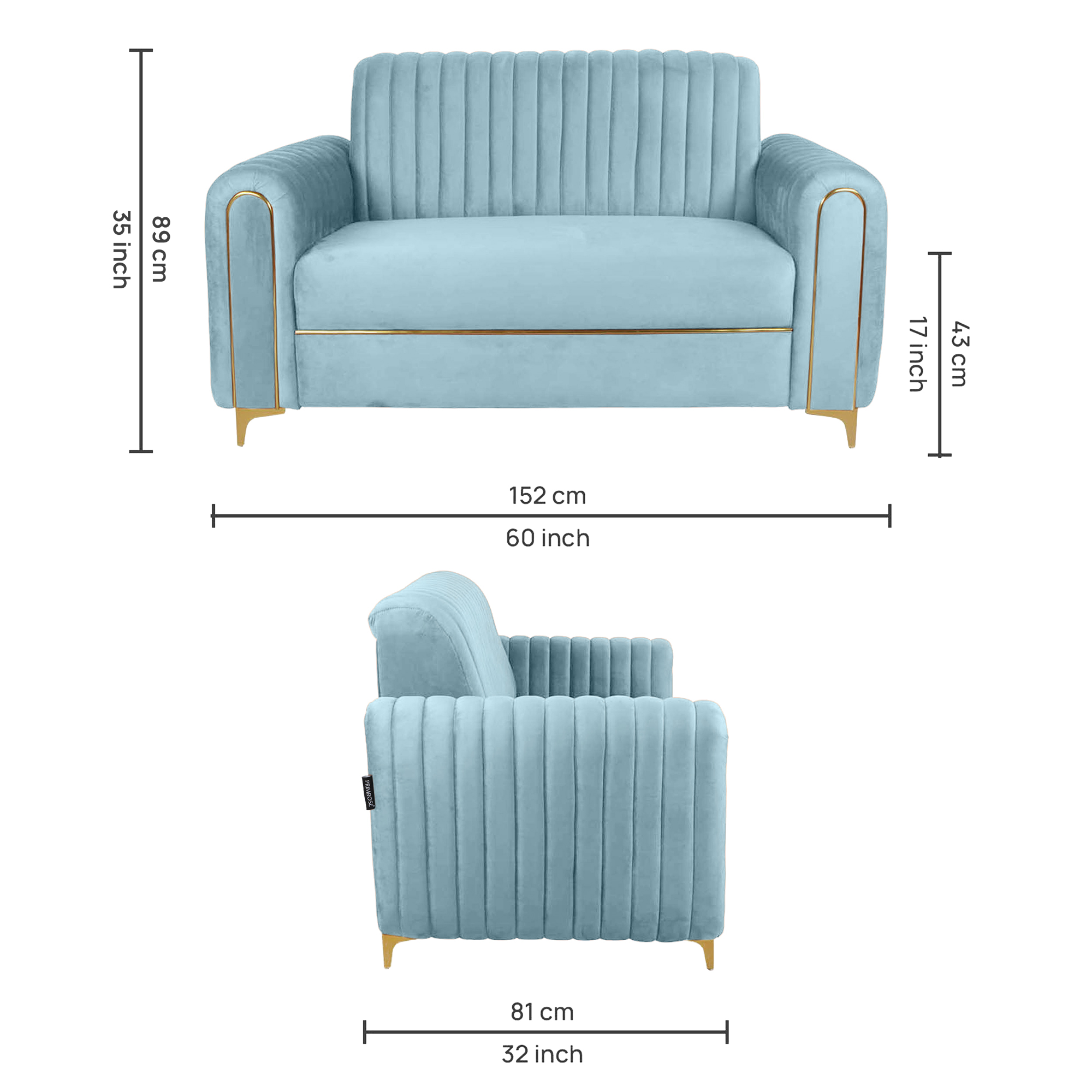 Primrose Austin 2 Seater Sofa - Teal view 4