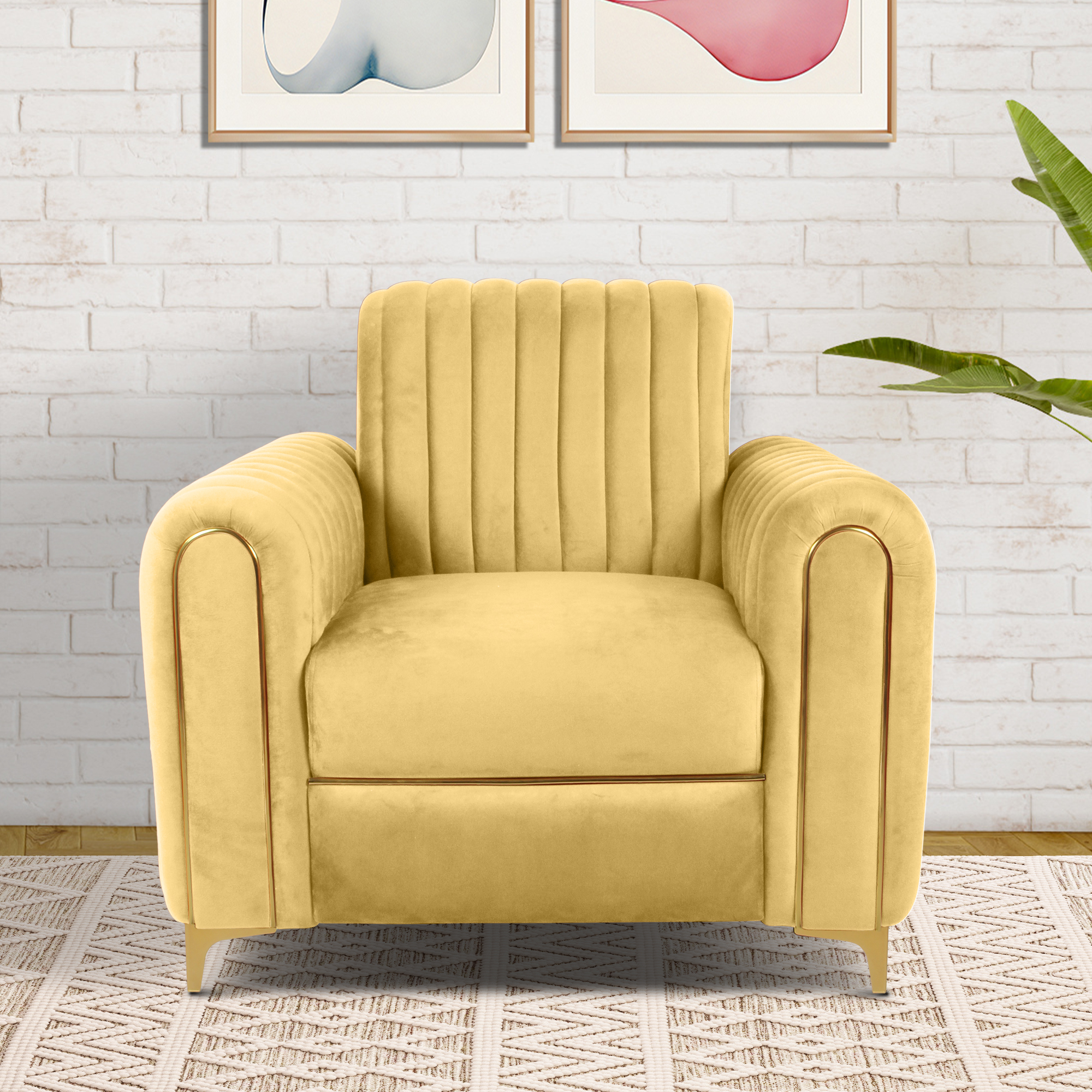 Primrose Austin 3+1+1 Seater Sofa Set - Yellow view 3