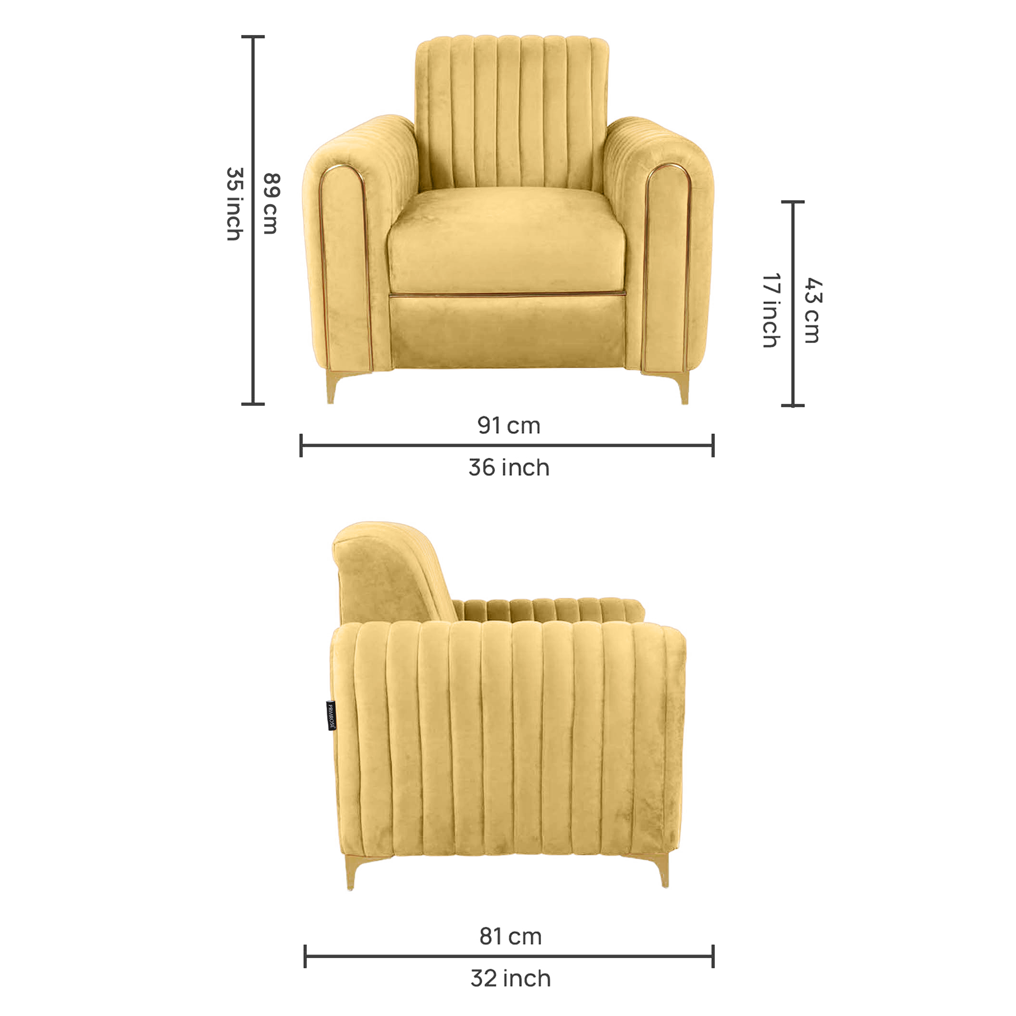 Primrose Austin 3+1+1 Seater Sofa Set - Yellow view 9