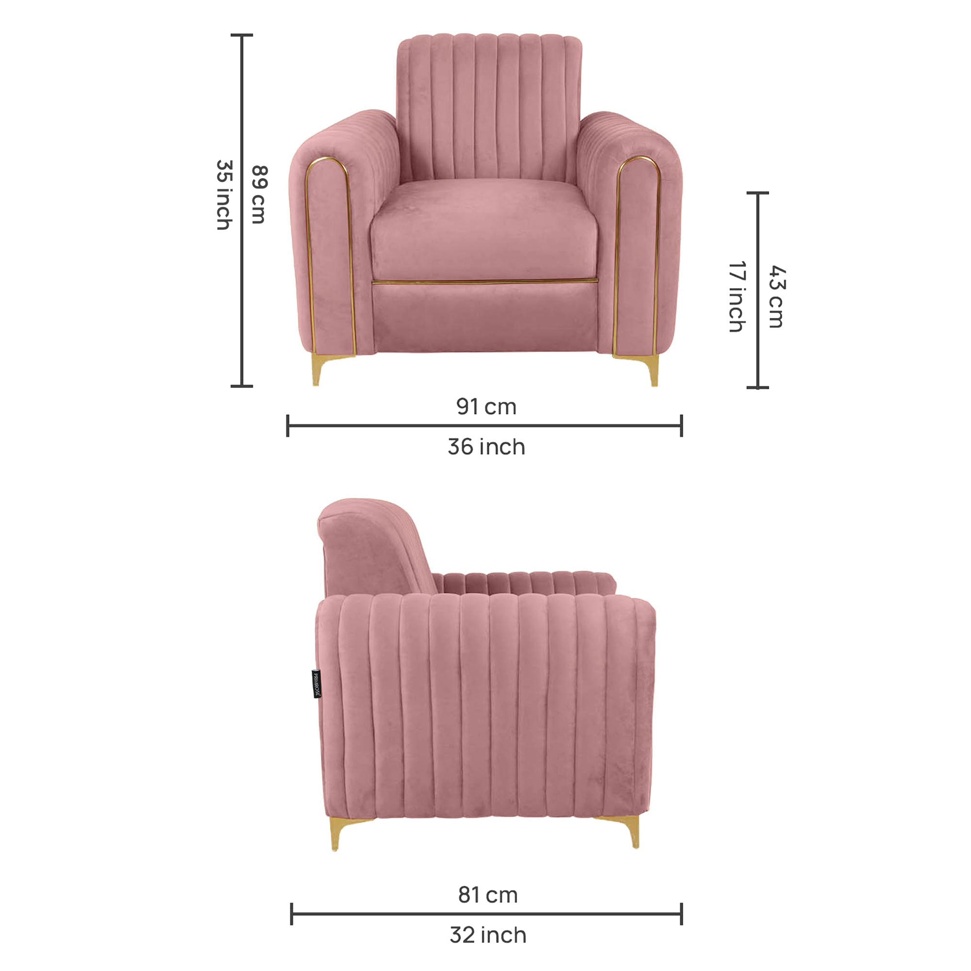 Primrose Austin 3+1+1 Seater Sofa Set - Pink view 8