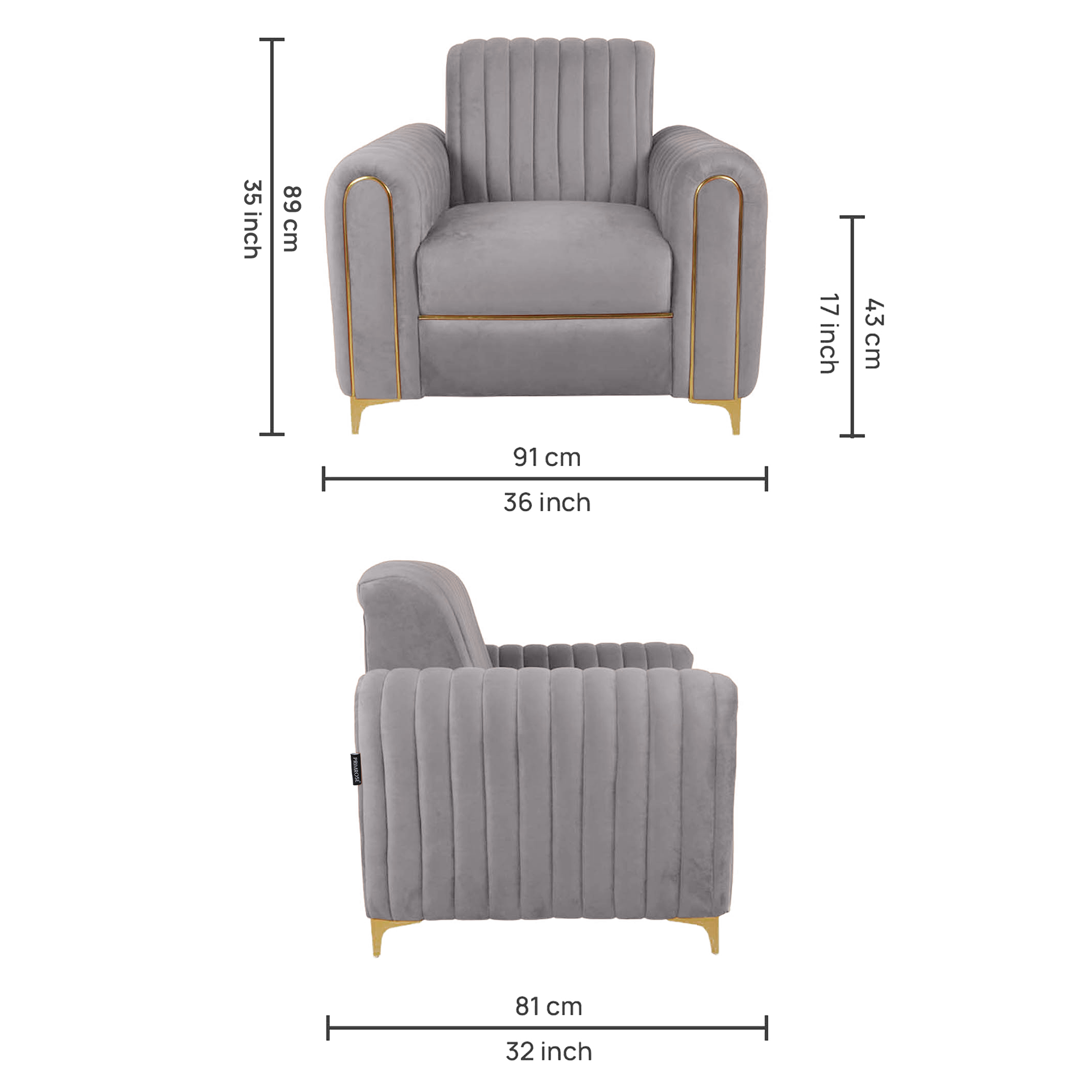 Primrose Austin 3+1+1 Seater Sofa Set - Grey view 8
