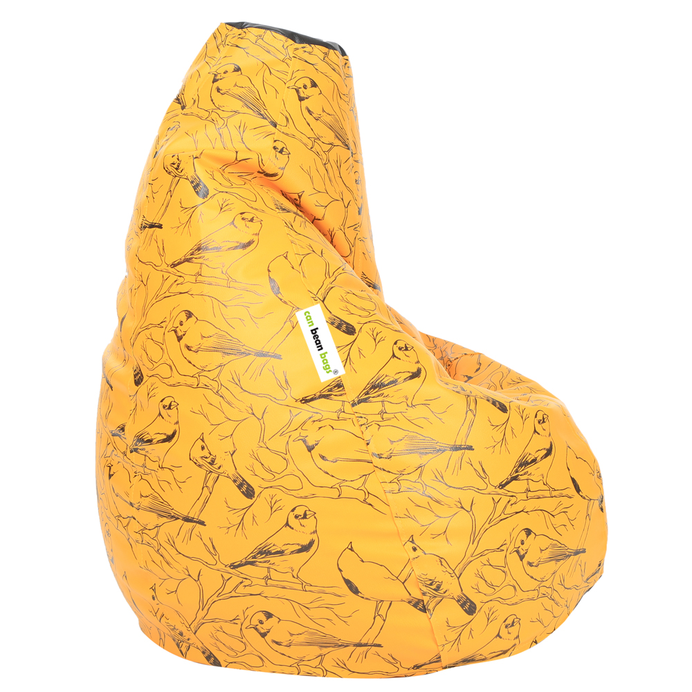 Orka Digital Printed XXXL Bean Bag Cover Without Beans (Birds, Yellow) view 2