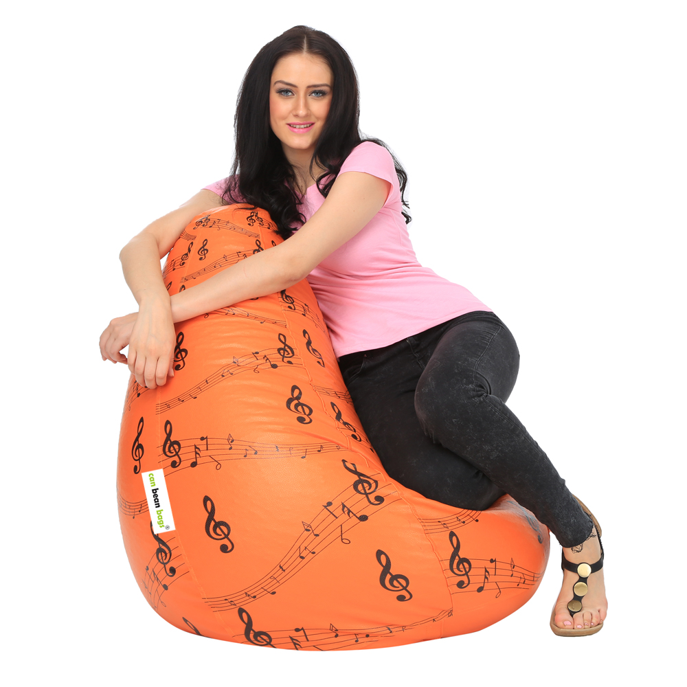 Orka Digital Printed Monster Filled Bean Bag With Beans (Music, Orange,Black) view 2