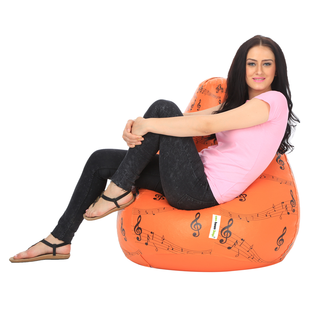 Orka Digital Printed Monster Filled Bean Bag With Beans (Music, Orange,Black) view 4