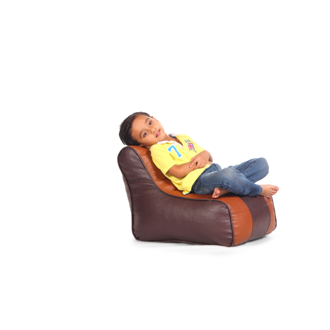 Orka Kids Gamer Chair Bean Bag Filled With Beans - Browm, Tan