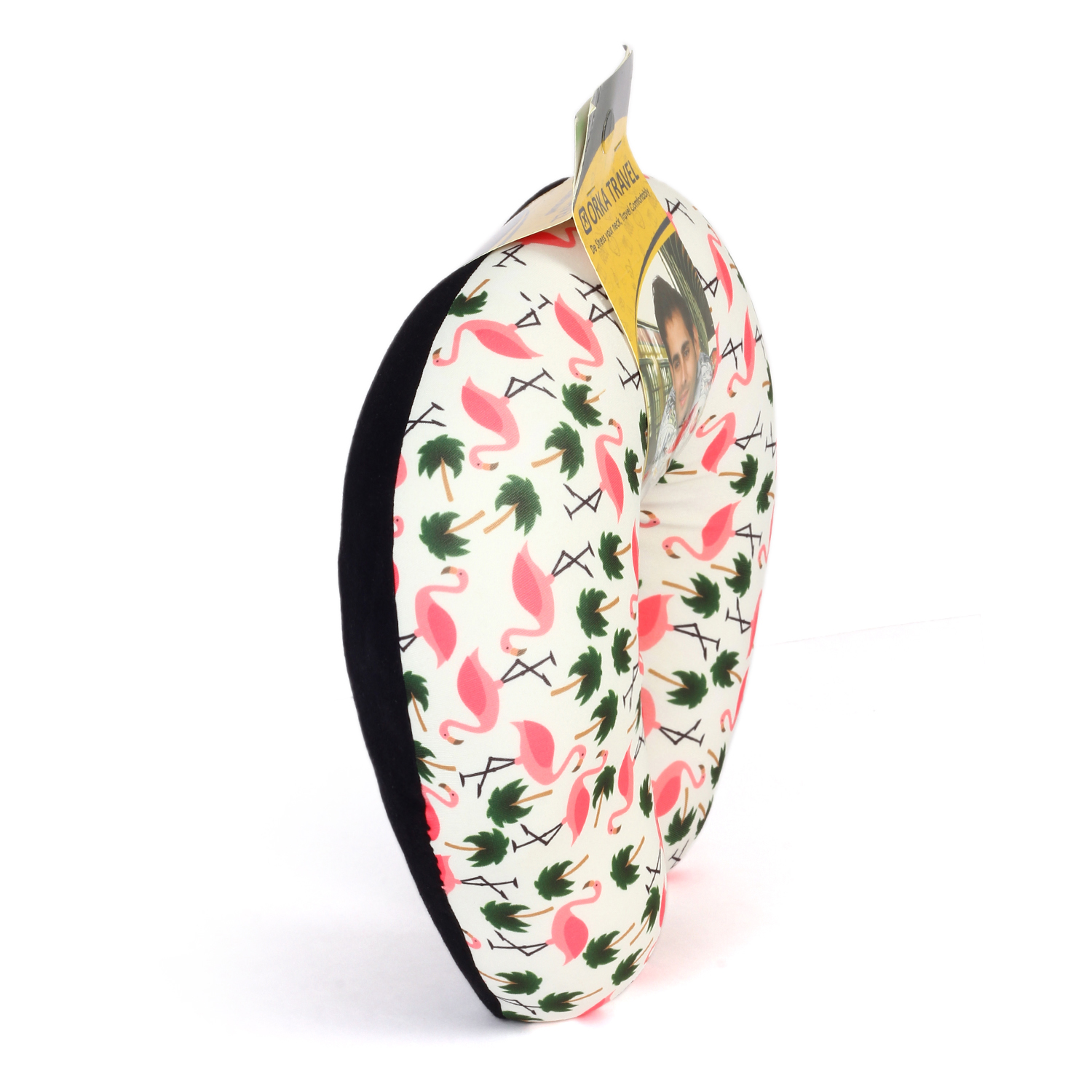 Orka Digital Printed Spandex Stretchable Fabric Microbeads U Neck Pillow (D11, Pack of 1) view 3