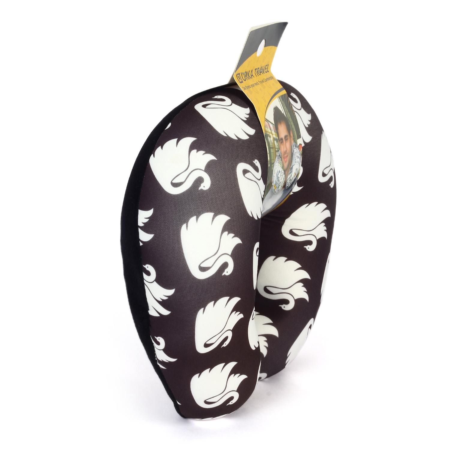 Orka Digital Printed Spandex Stretchable Fabric Microbeads U Neck Pillow (D12, Pack of 1) view 3