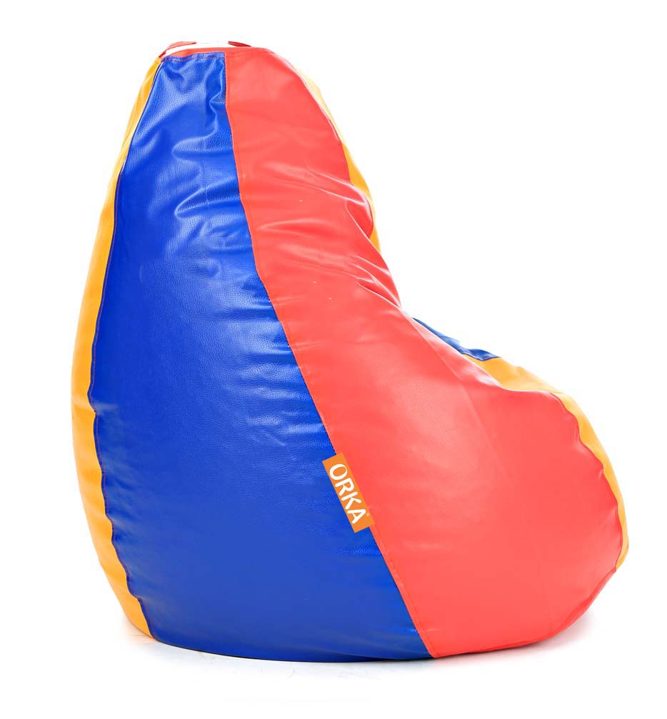 Orka Classic Jumbo Orange, Blue Color Filled Bean Bag With Beans view 4