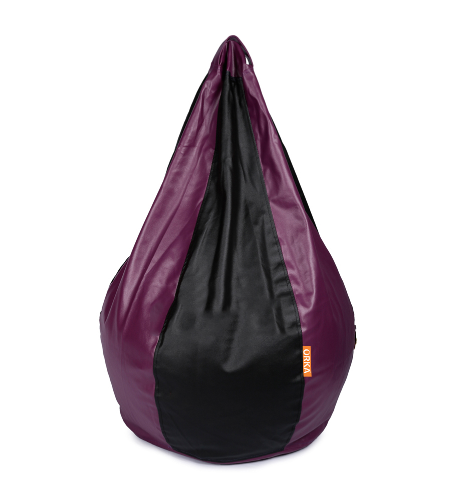 Orka Classic Jumbo Purple, Black Color Filled Bean Bag With Beans