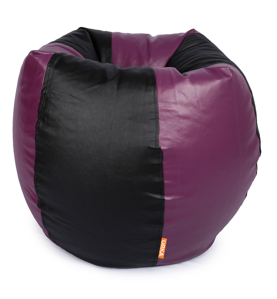 Orka Classic Jumbo Purple, Black Color Filled Bean Bag With Beans