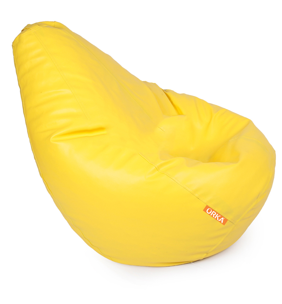 Orka Classic XXL Yellow Color Filled Bean Bag With Beans