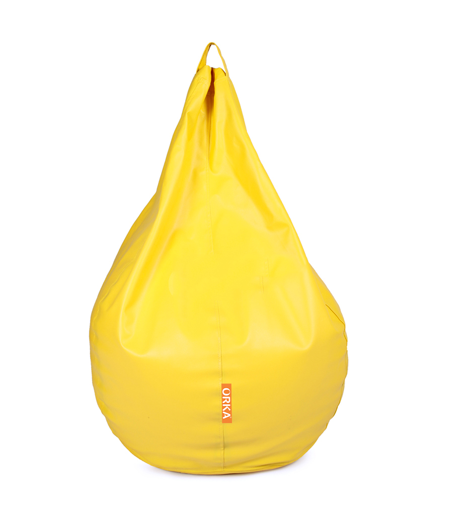 Orka Classic XXL Yellow Color Filled Bean Bag With Beans view 2