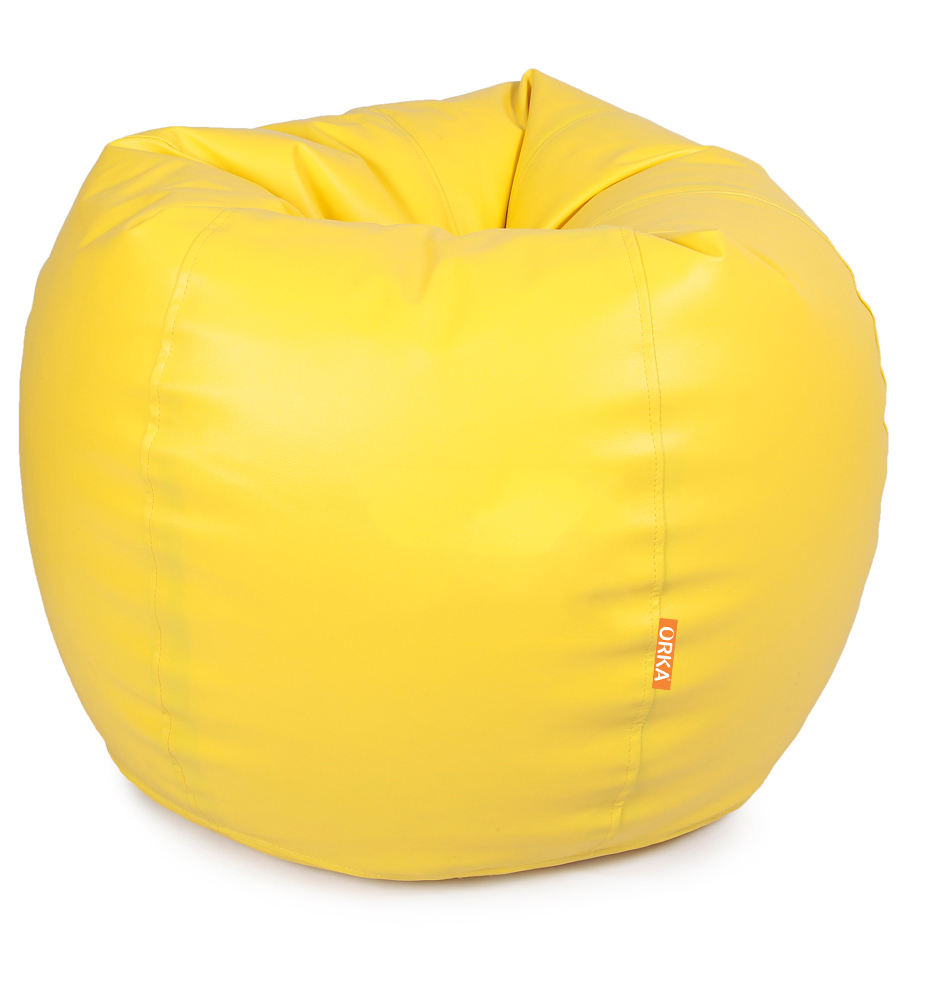 Orka Classic XXL Yellow Color Filled Bean Bag With Beans view 3