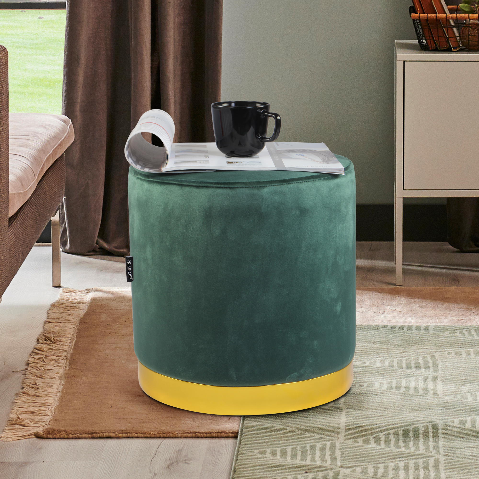 Primrose Candy Ottoman Sitting, Pouffes Stool for Living Room