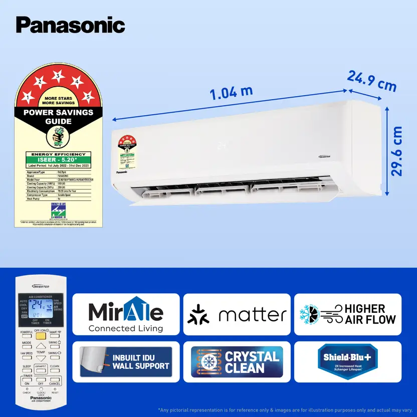 Panasonic 1.5 Ton 5 Star Premium Wi-Fi Inverter Smart Split