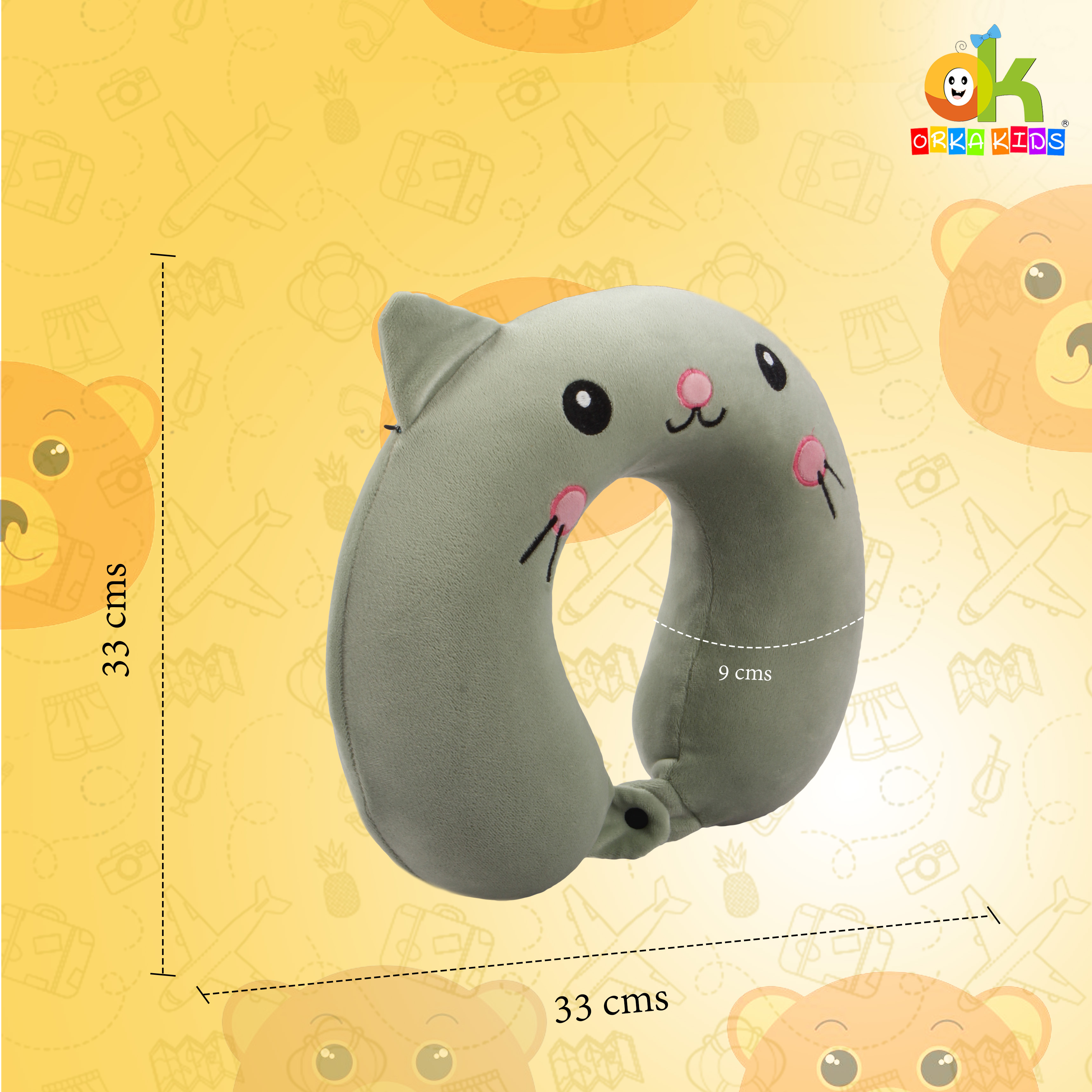 Orka Kids Embroidery Memory Foam Neck Pillow (D6) view 5