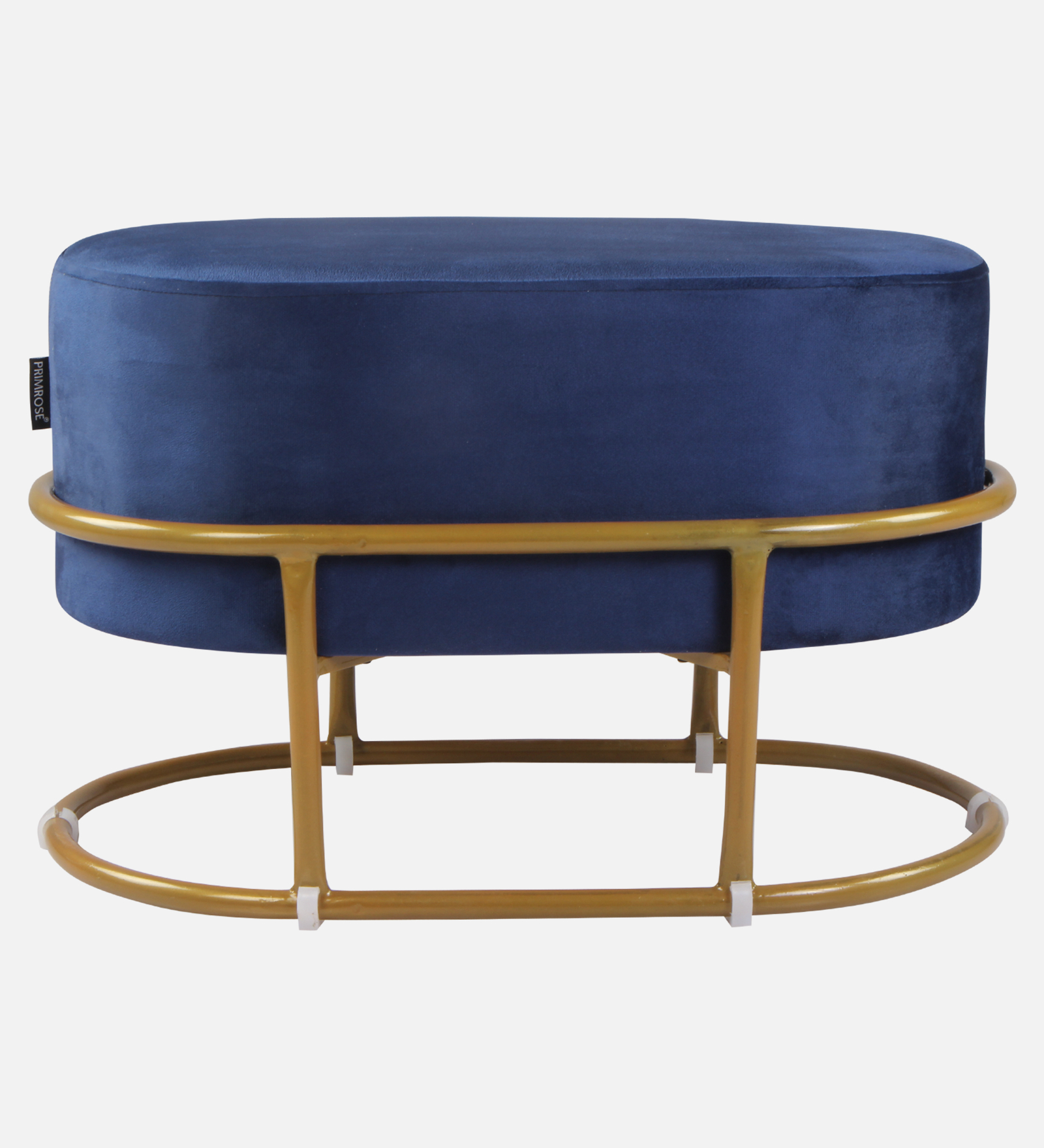 Primrose Velvet Upholstered Ottoman with Gold Plating Base Foot Vanity Makeup Stool, Side Stool for Bedroom Living Room (Craig) view 3