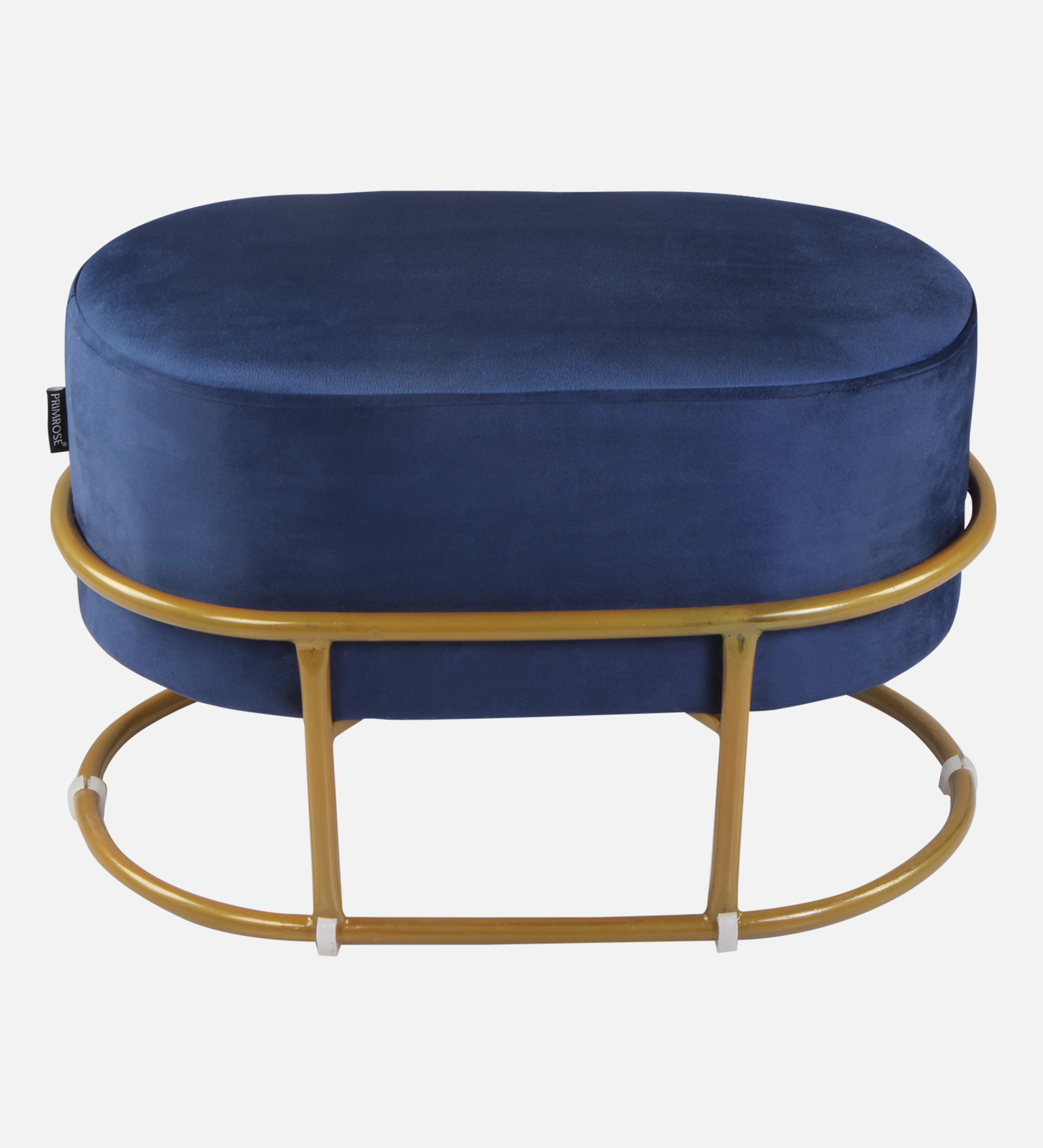Primrose Velvet Upholstered Ottoman with Gold Plating Base Foot Vanity Makeup Stool, Side Stool for Bedroom Living Room (Craig) view 6