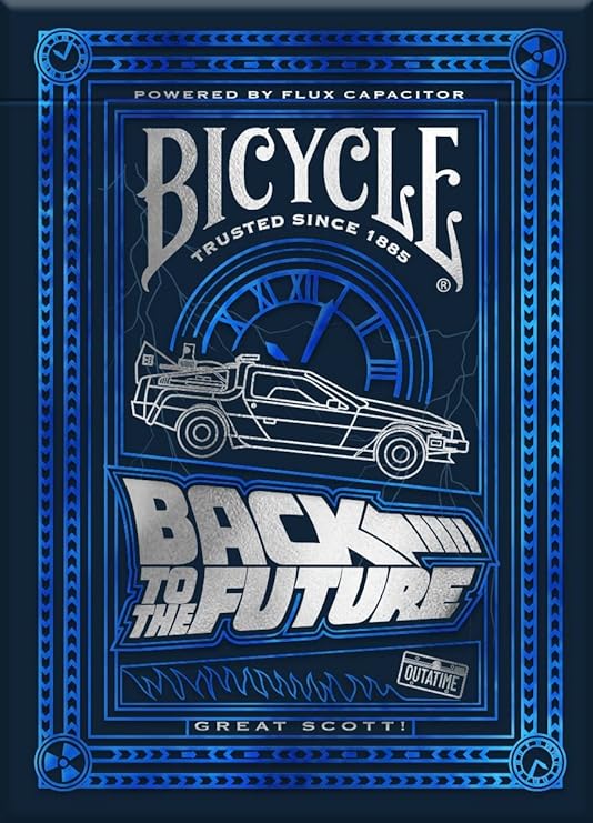 Bicycle Back to The Future Playing Cards 1 Pack, Premium, Foil, Metallic, Blue
