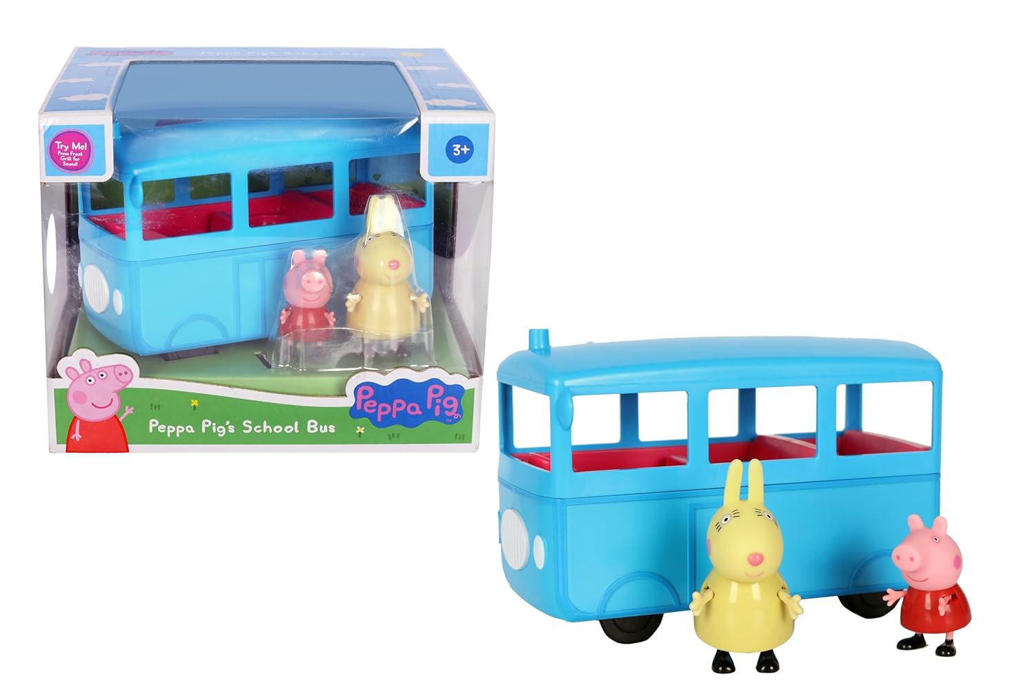 PEPPA PIG Peppas School Bus with Sound Effects, Includes 2 Figures