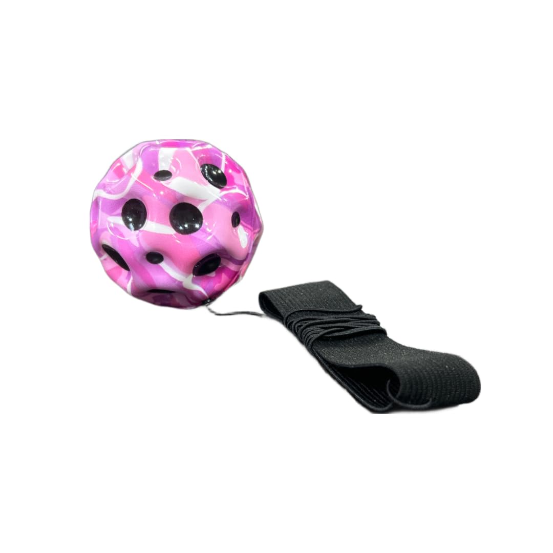 Moon Ball  Super High Bounce & Pop Sounds  Easy Grip Rebound Ball with Wrist Band  Random Color Pack of 1