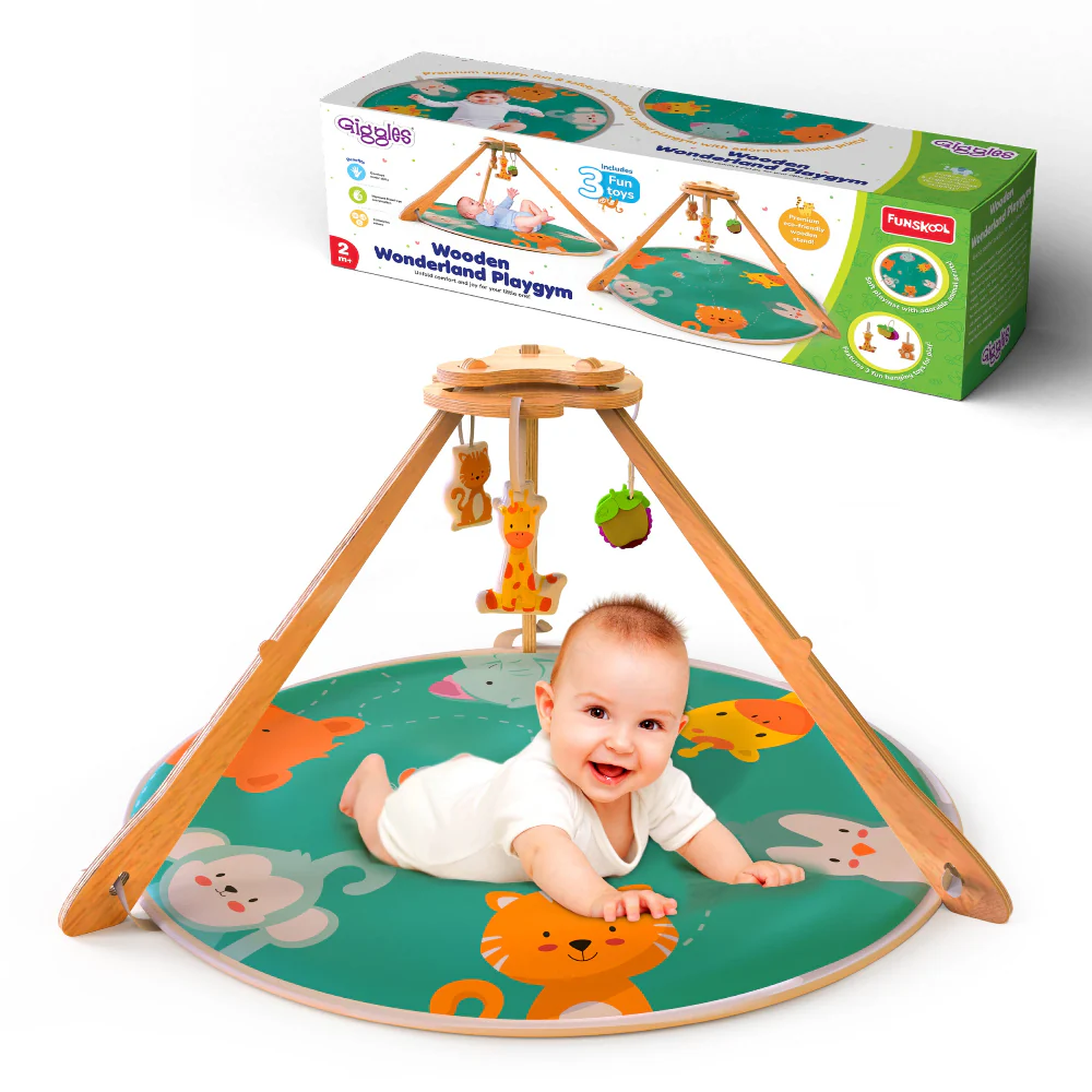 FUNSKOOL WOODEN WONDERLAND PLAYGYM UNFOLD COMPORT AND JOY YOUR LITTLE ONE