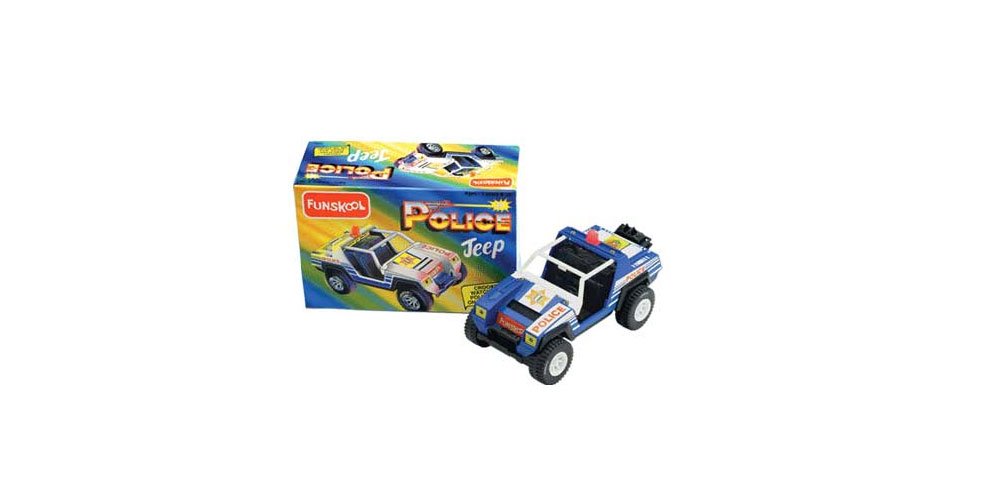 Funskool Police Jeep, Multicolour Push and Go Vehicle, Develops Hand-Eye Coordination, 12 Months & Above, Infant and Preschool Toys