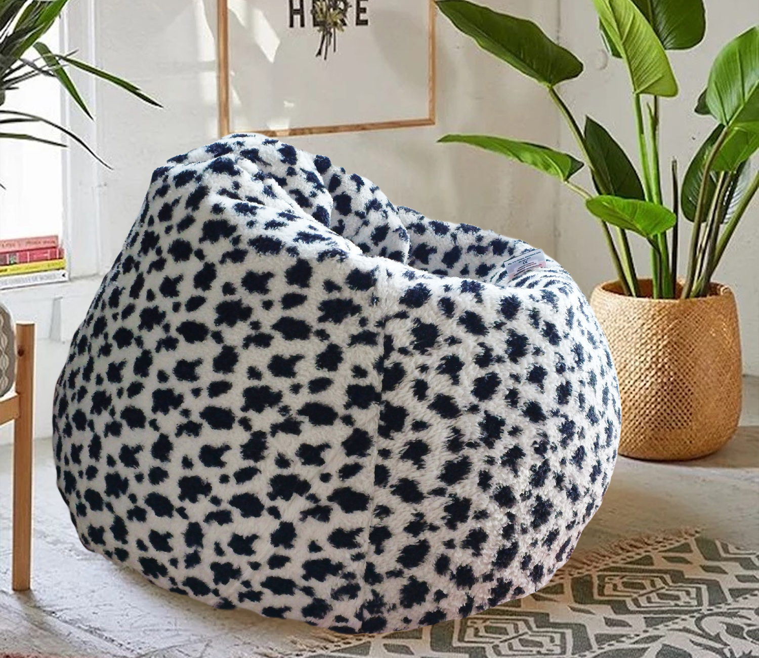 Dalmatian Print Bean Bag with Bean Chair For Kids and Adults