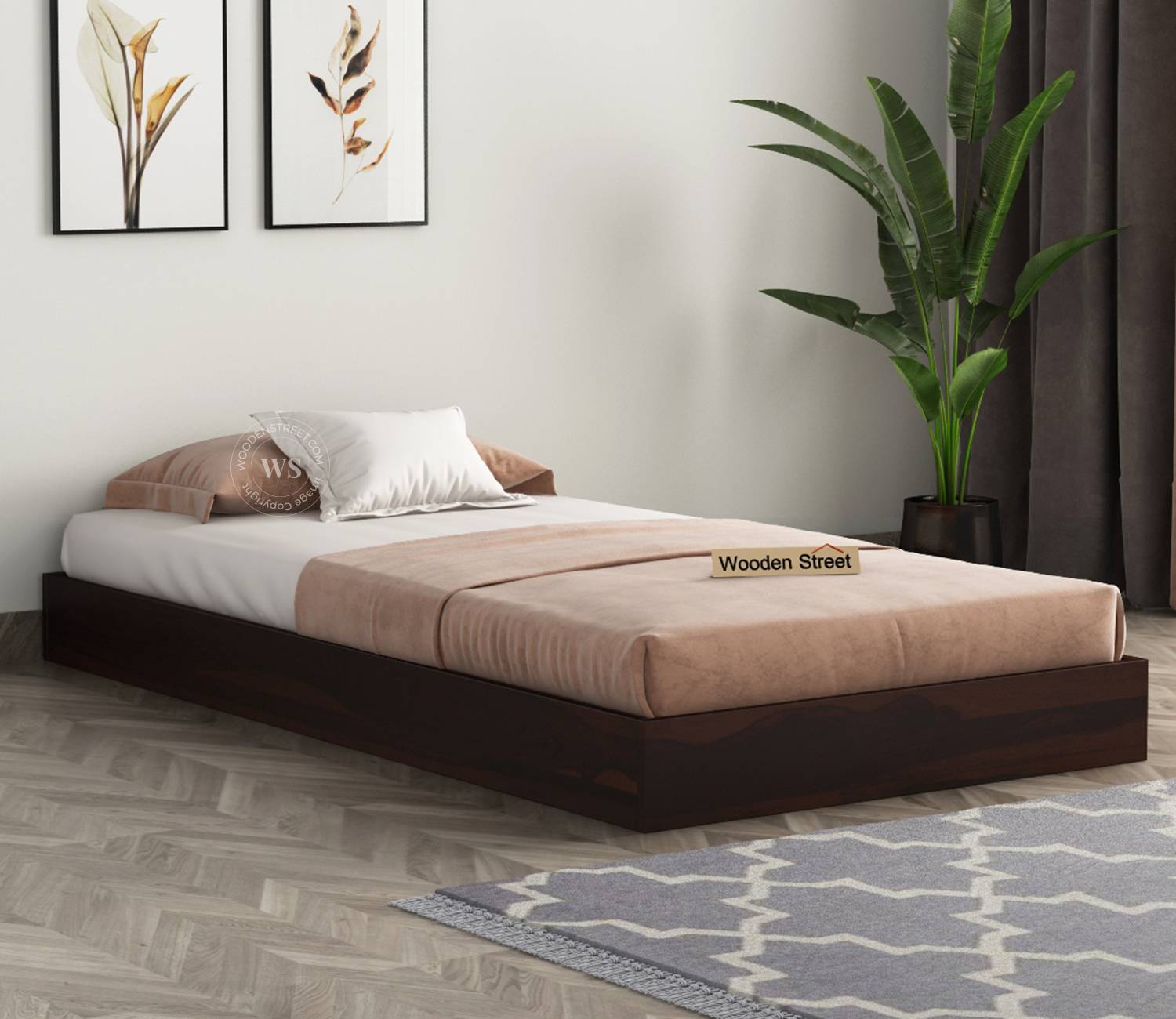 Bryan Trundle Bed (Walnut Finish)