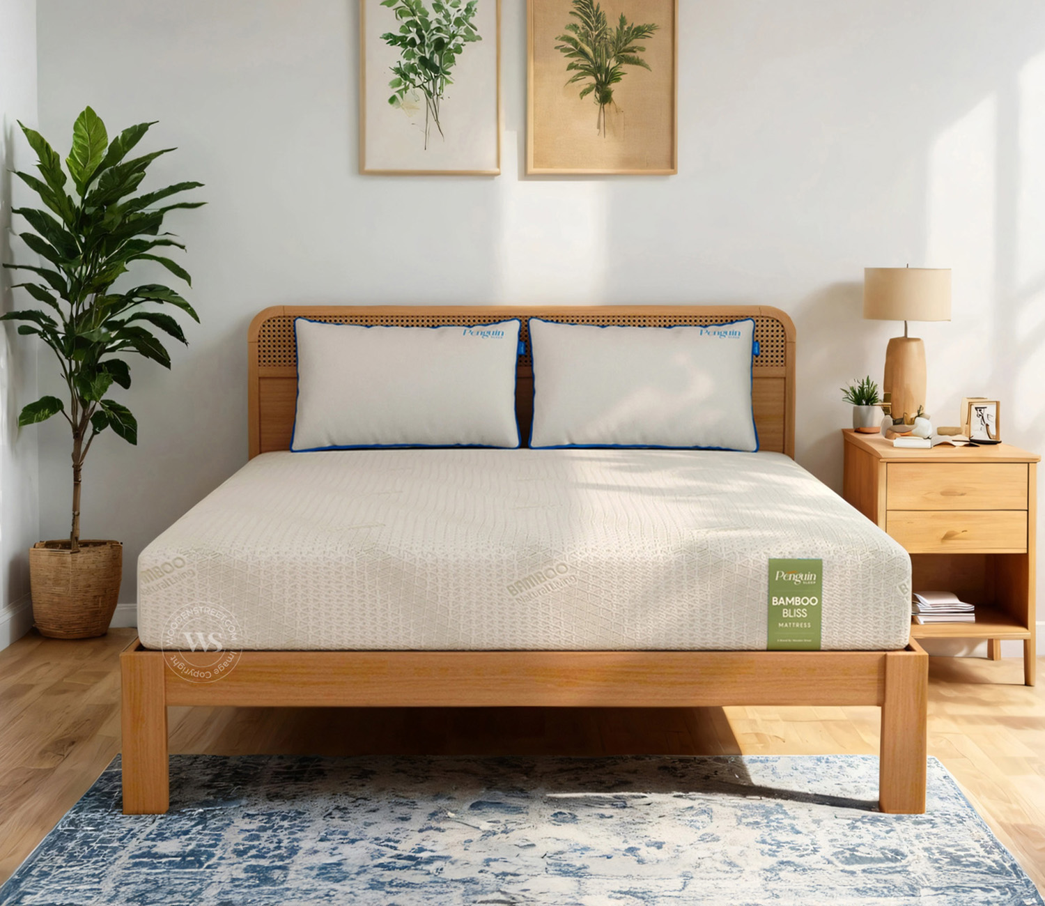 Penguin Bamboo Bliss Mattress with 10-Year Warranty – King Size (78x72x8 inches, Green)